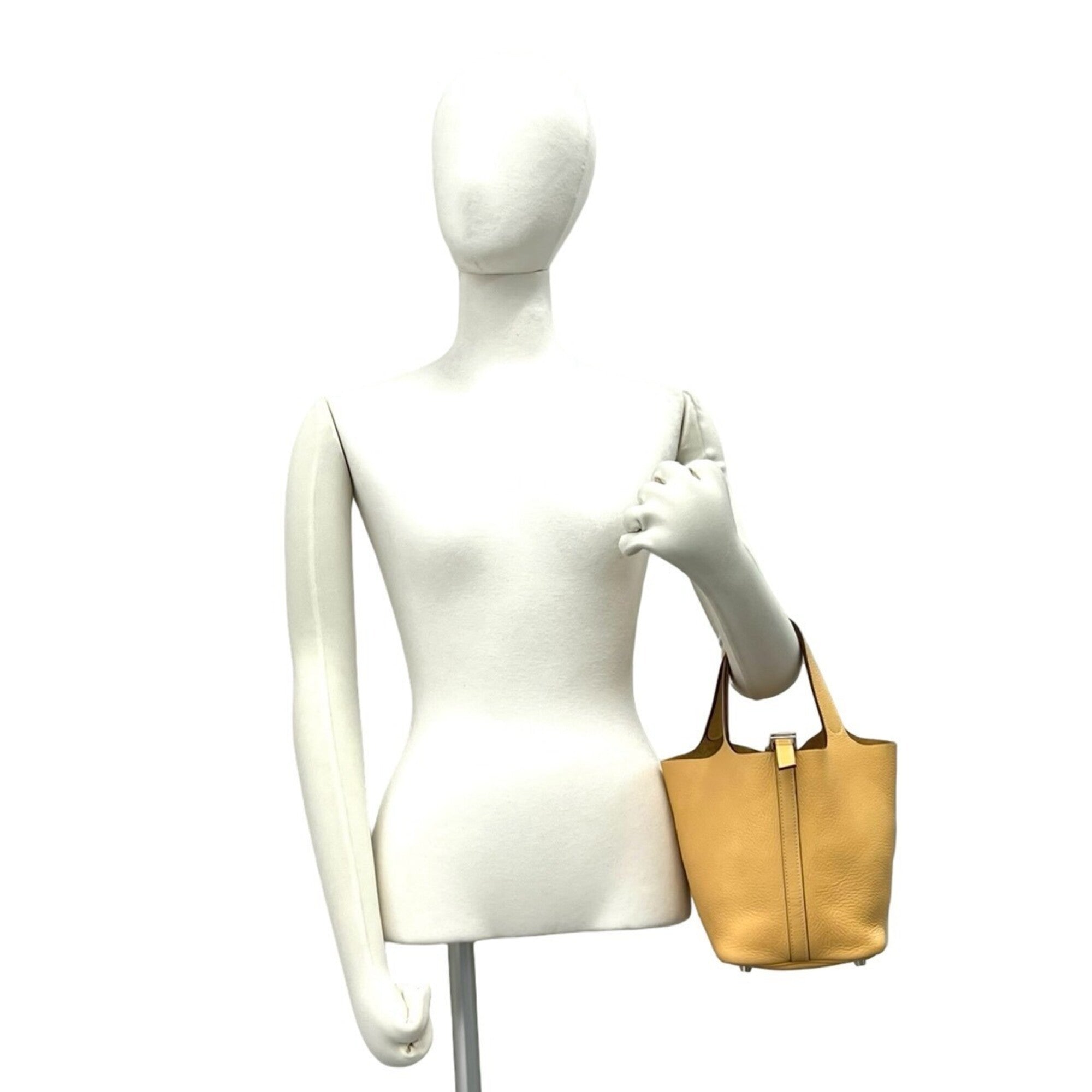 Hermes Yellow Taurillon Clemence Leather Handbag Tote Bag (Pre-Owned)