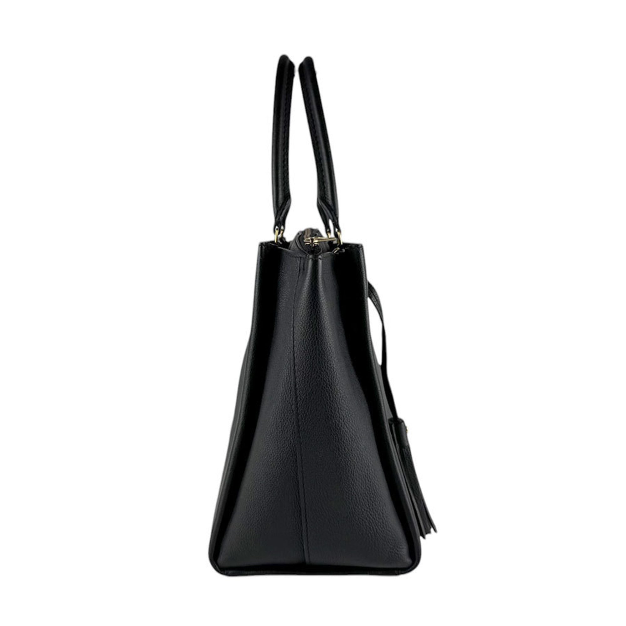 Louis Vuitton Black Leather Handbag Shoulder Bag (Pre-Owned)
