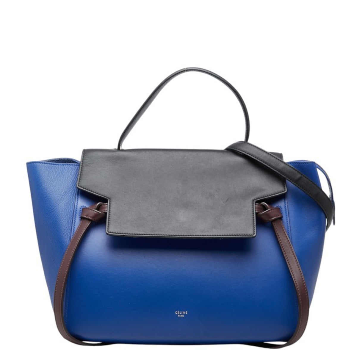 Celine Black Blue Leather Handbag Shoulder Bag (Pre-Owned)