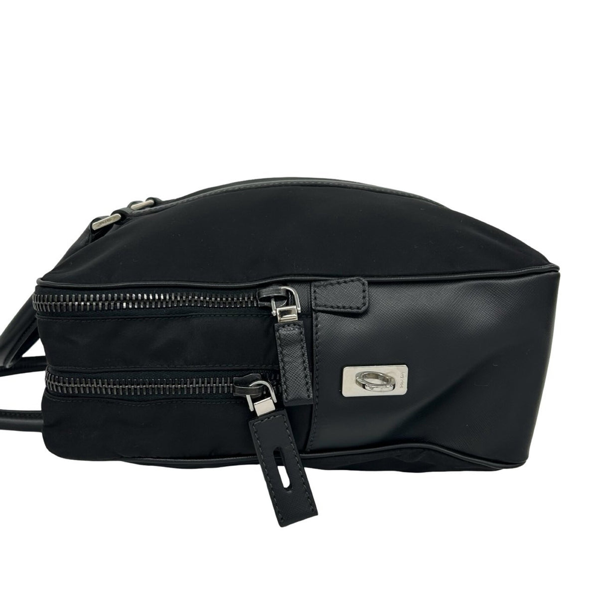 Prada Black Nylon Leather Briefcase (Pre-Owned)