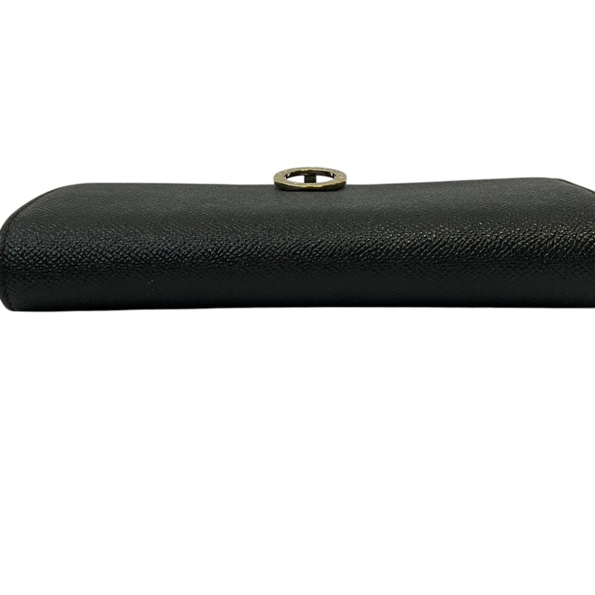 Bvlgari Black Leather Long Wallet (Bi-Fold) (Pre-Owned)
