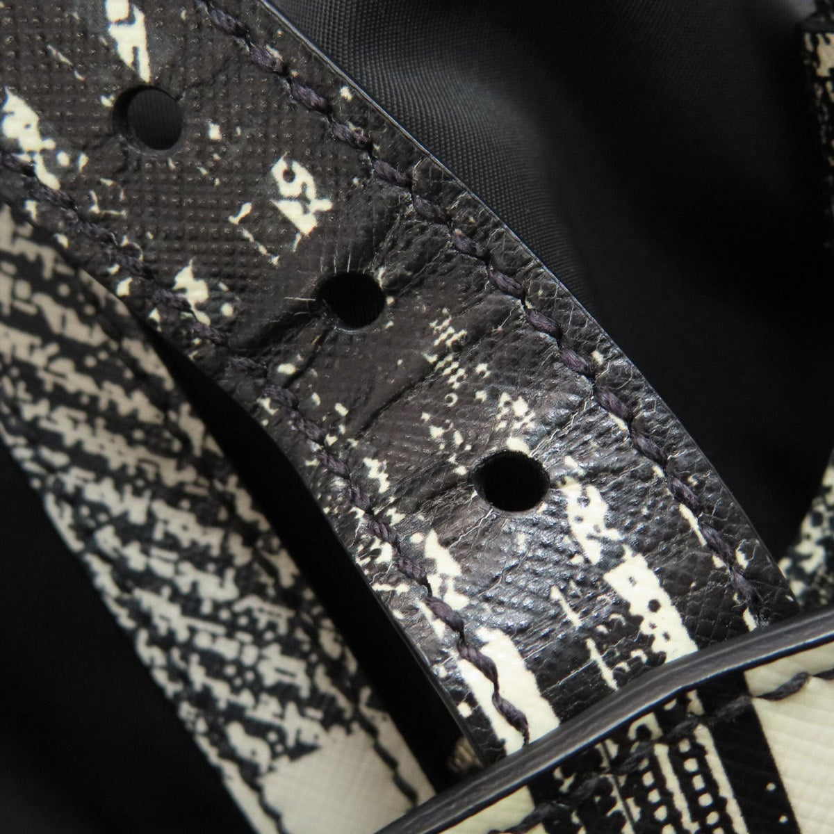 Prada Black White Nylon Backpack (Pre-Owned)