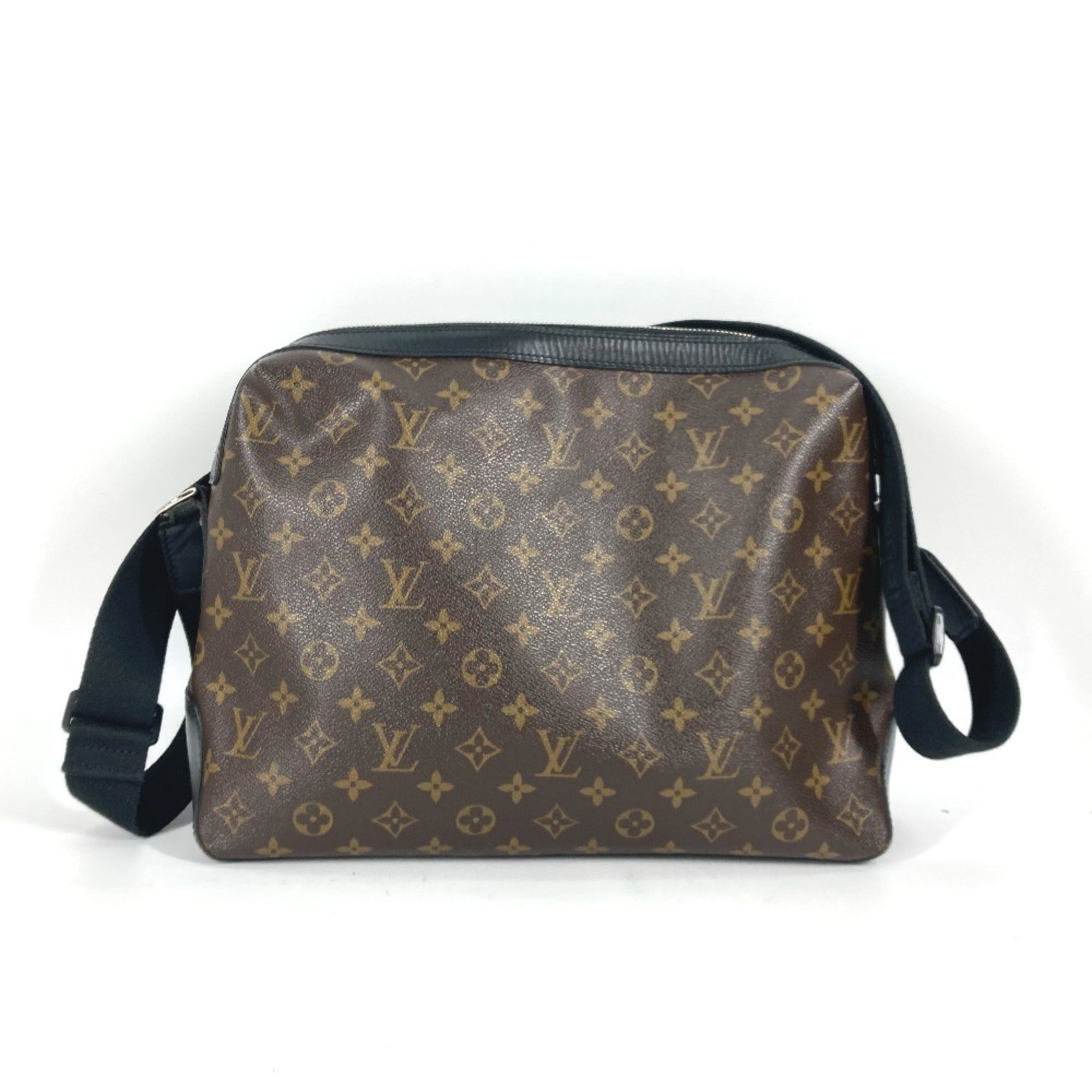 Louis Vuitton Black Brown Galle Monogram Macassar Canvas Shoulder Bag (Pre-Owned)