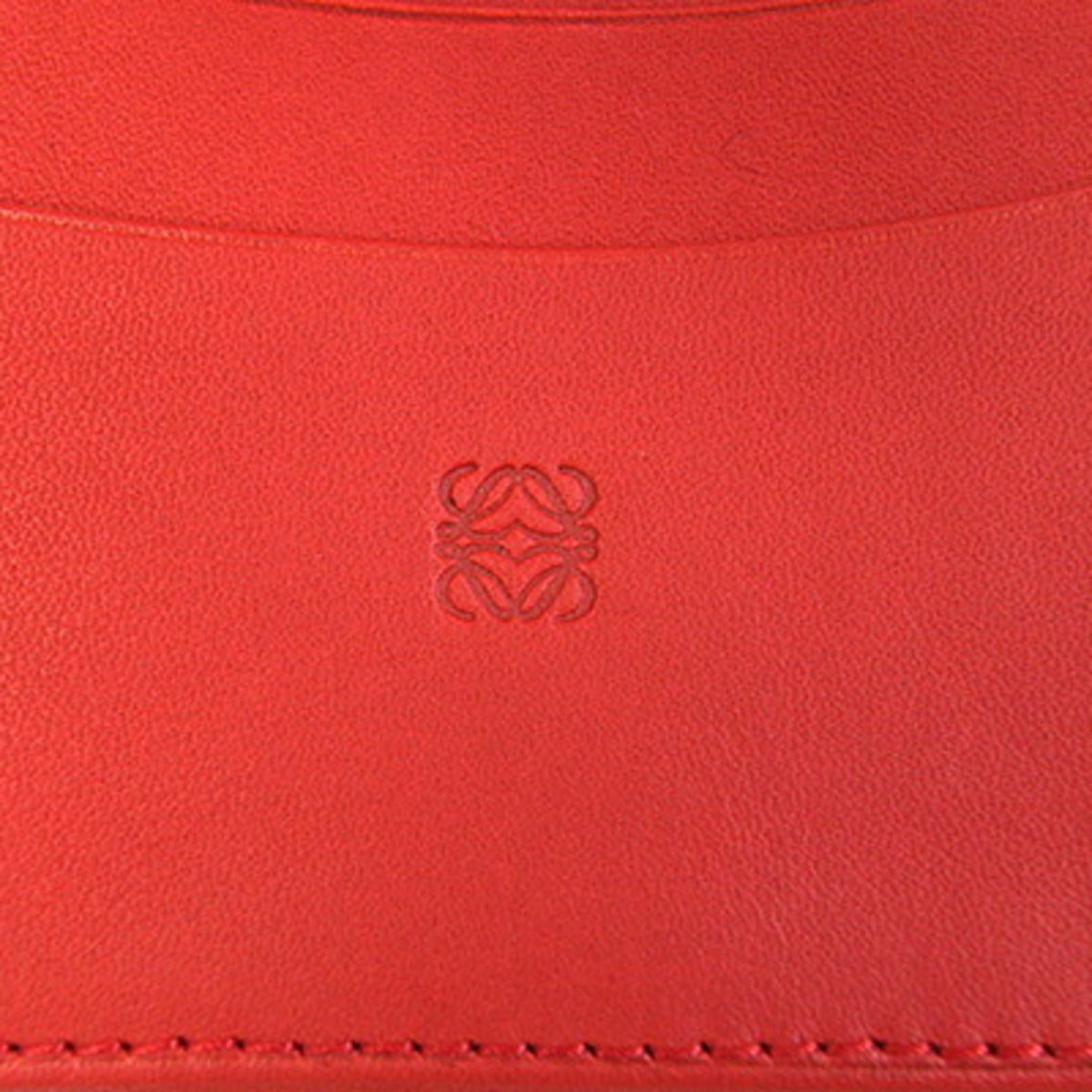 Loewe Red Color Leather Wallet (Tri-Fold) (Pre-Owned)