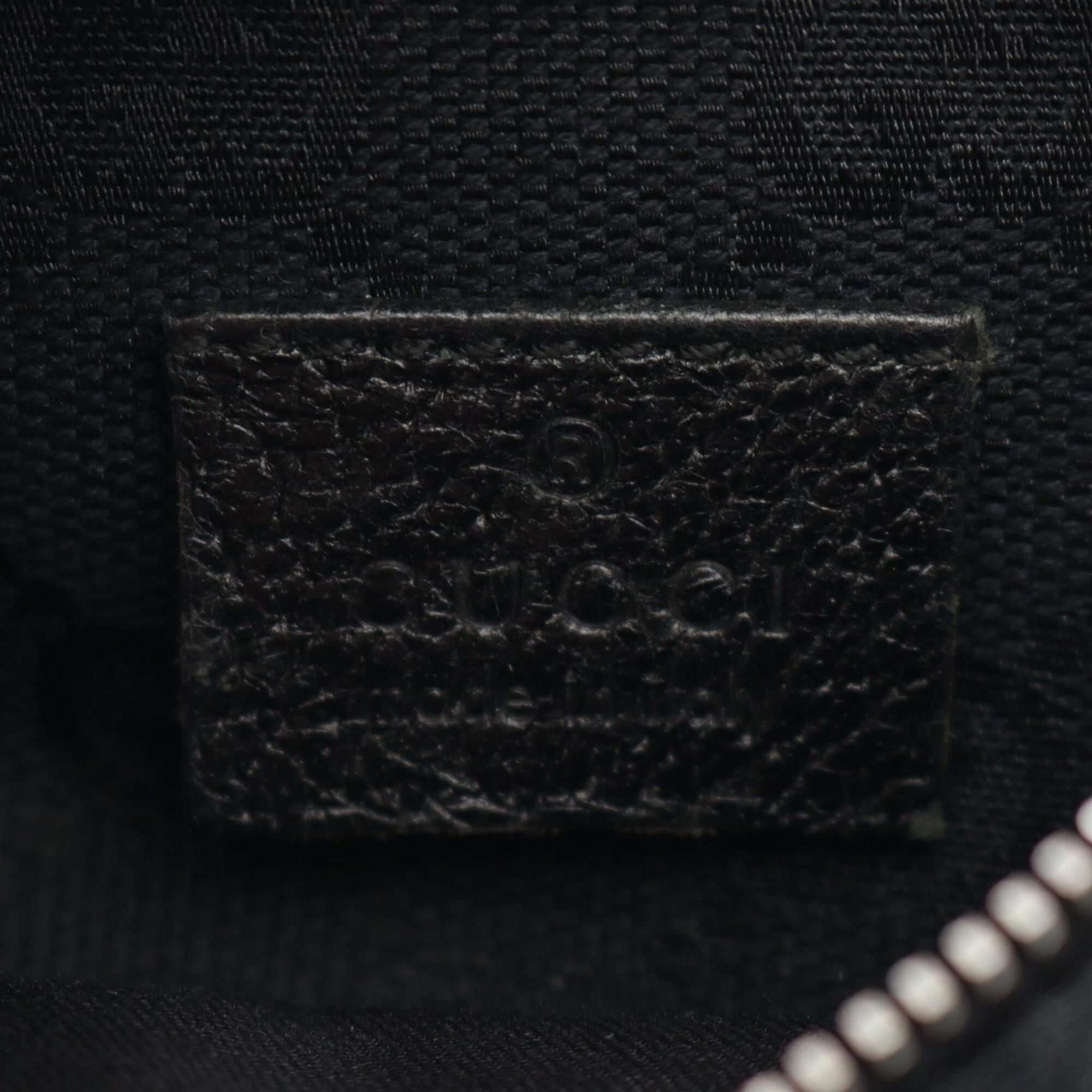Gucci Gg Canvas Black Gg Canvas Leather Fanny Pack Handbag (Pre-Owned)