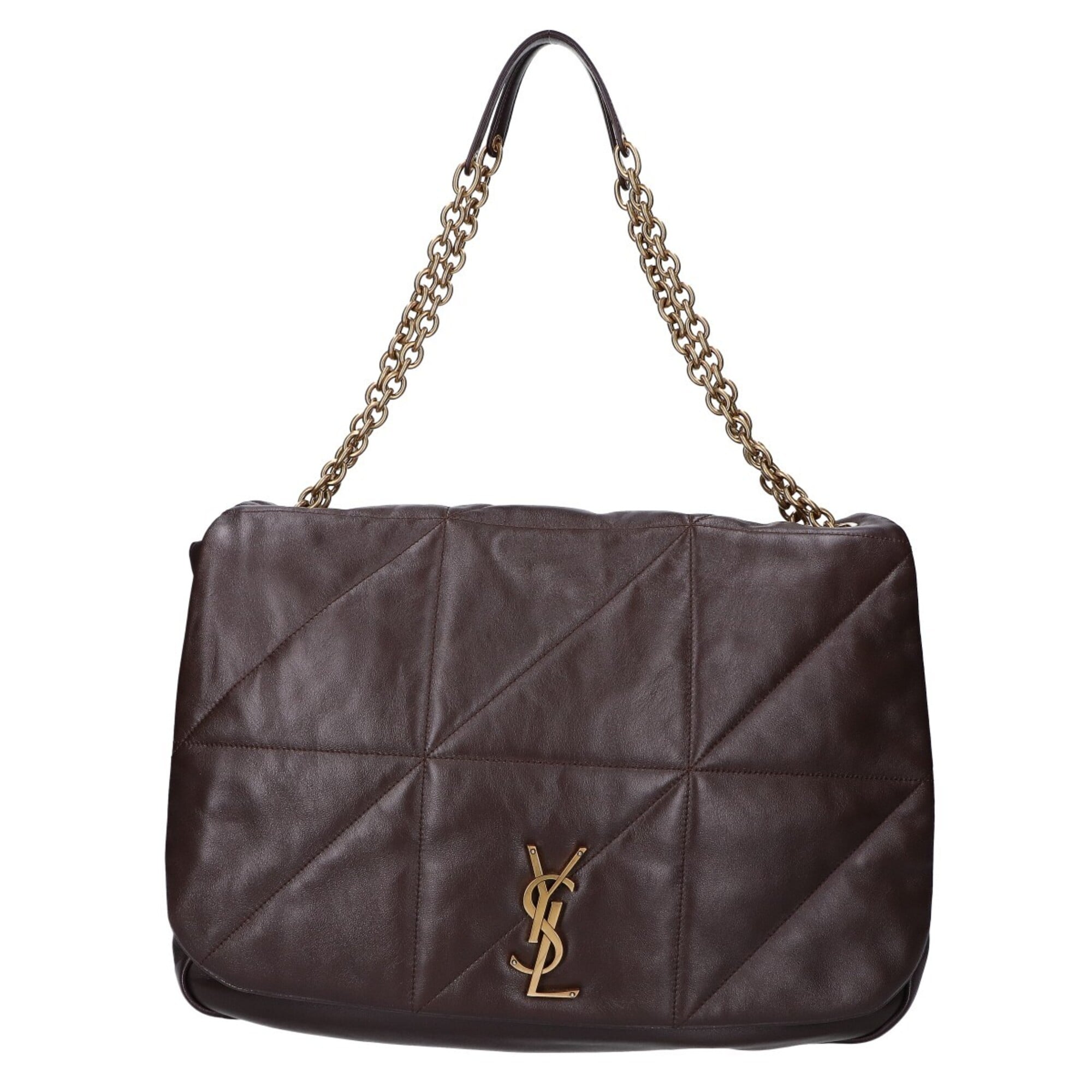 Saint Laurent Dark Brown Leather Shoulder Bag (Pre-Owned)