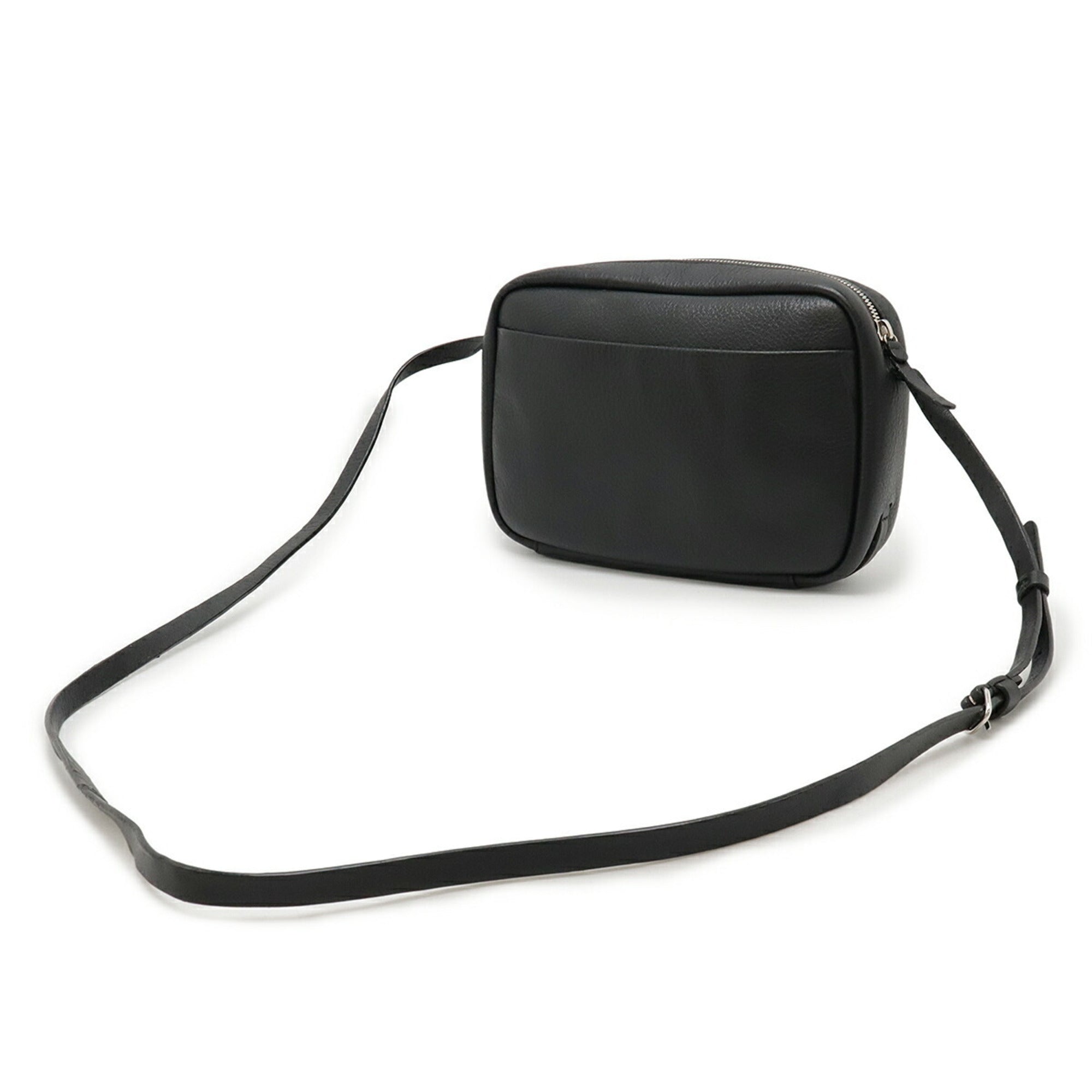 Balenciaga Black White Leather Pochette Shoulder Bag (Pre-Owned)