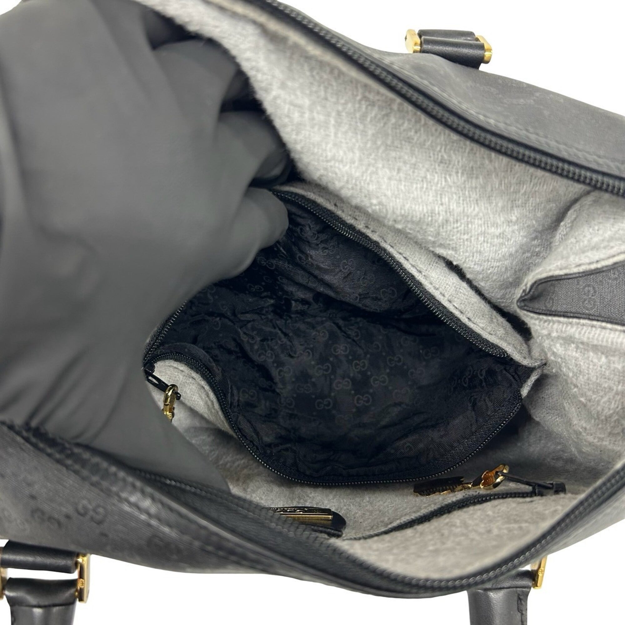 Gucci Black Pvc Leather Boston Bag Handbag (Pre-Owned)