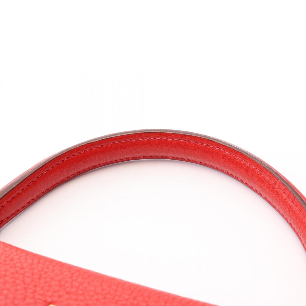 Hermes Red Color Taurillon Clemence Leather Handbag (Pre-Owned)