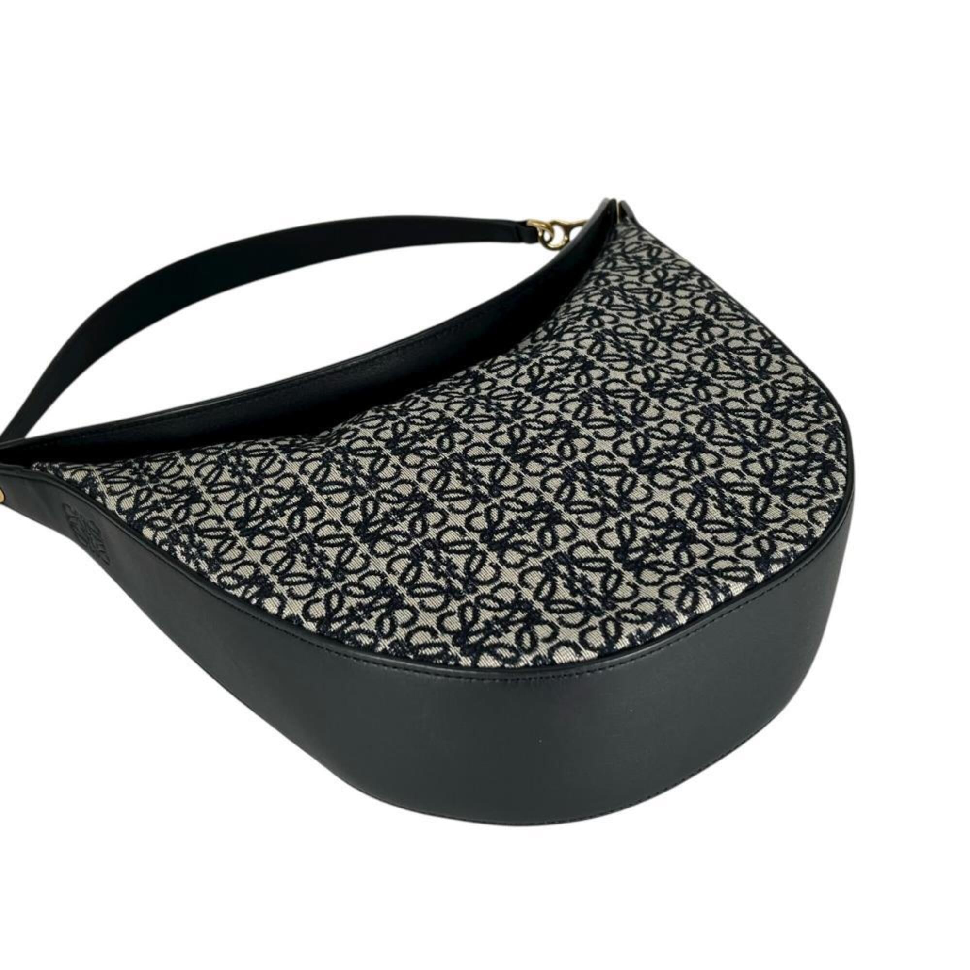 Loewe Black Navy Jacquard Leather Handbag (Pre-Owned)