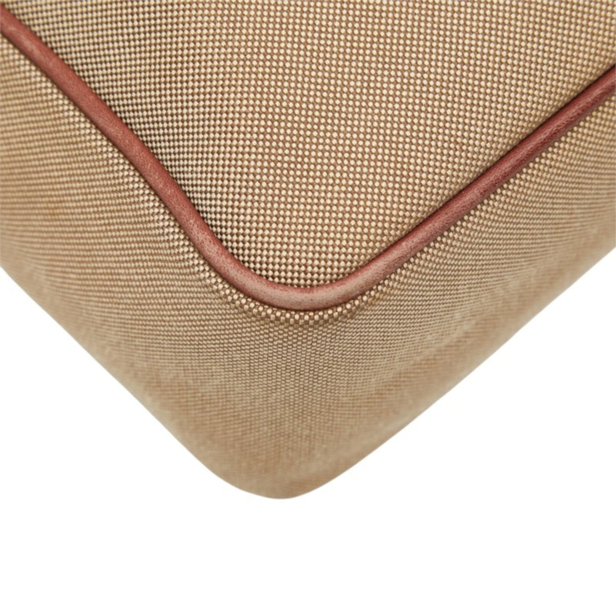Prada Beige Brown Canvas Leather Shoulder Bag (Pre-Owned)