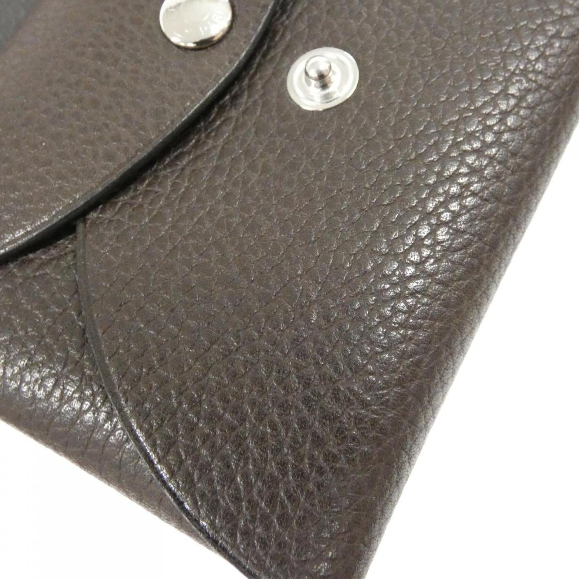 Hermes Brown Barenia Leather Coin Purse/Coin Case (Pre-Owned)