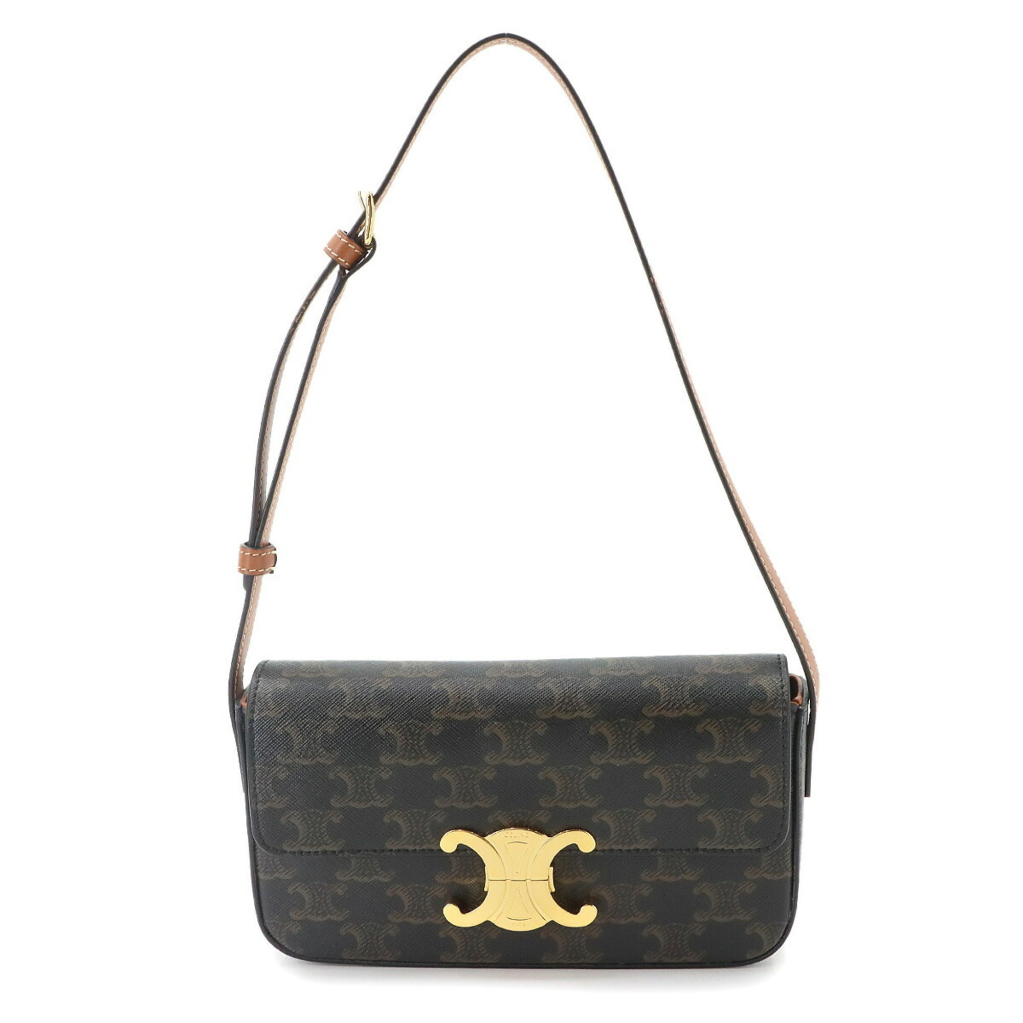 Celine Black Brown Pvc Leather Handbag Shoulder Bag (Pre-Owned)