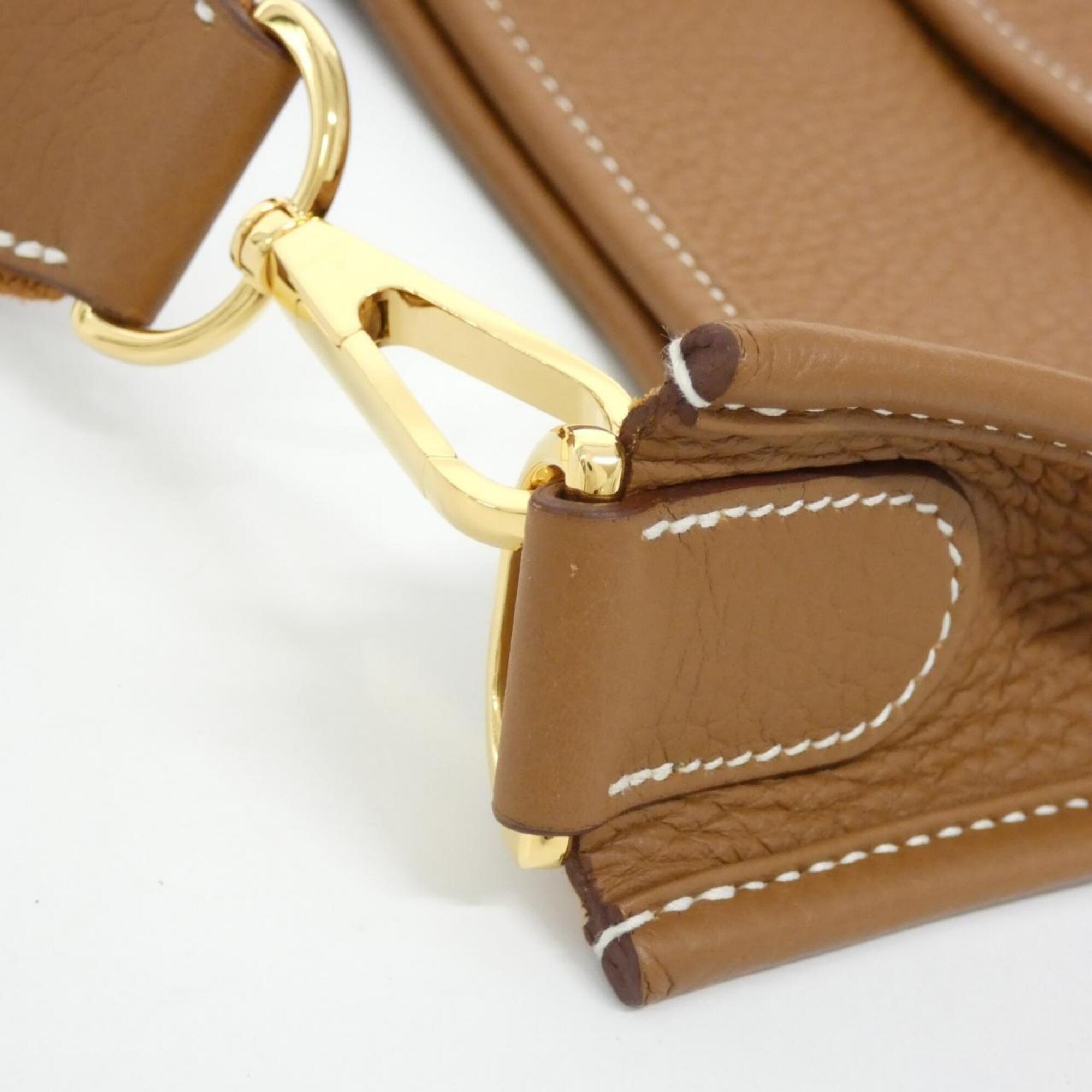 Hermes Gold Taurillon Clemence Leather Shoulder Bag (Pre-Owned)