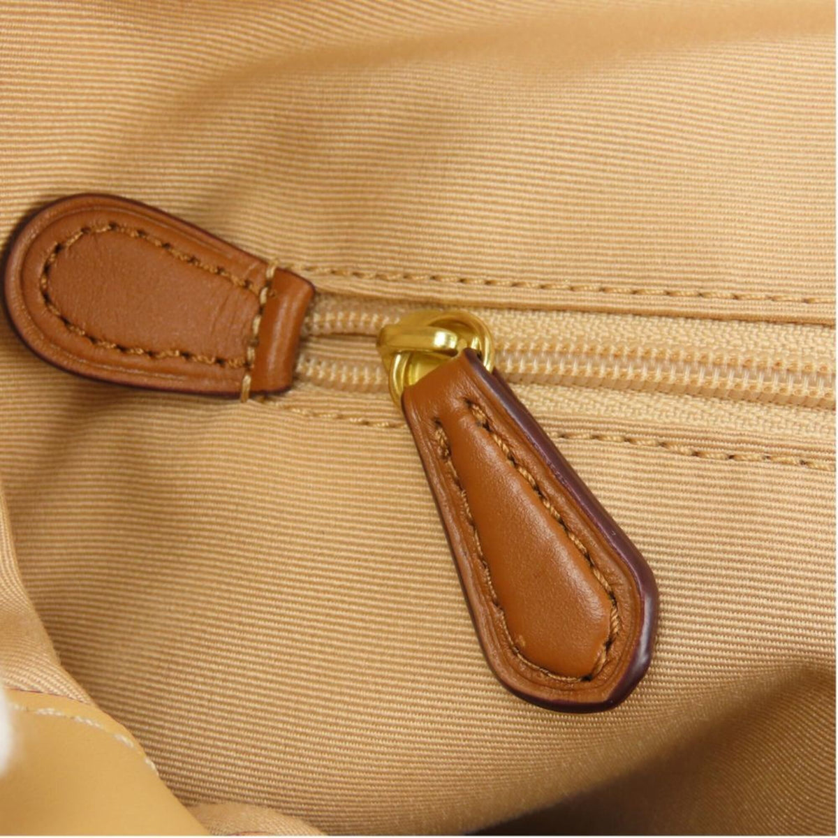 Coach Beige Ivory Canvas Leather Tote Bag (Pre-Owned)