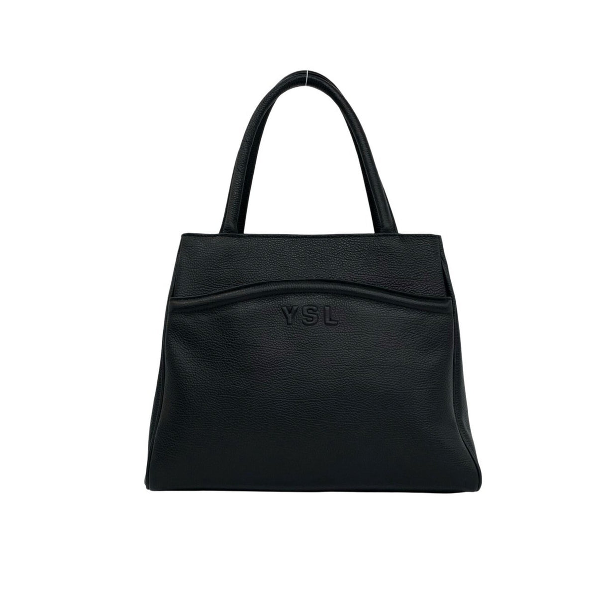 Yves Saint Laurent Black Leather Handbag Tote Bag (Pre-Owned)