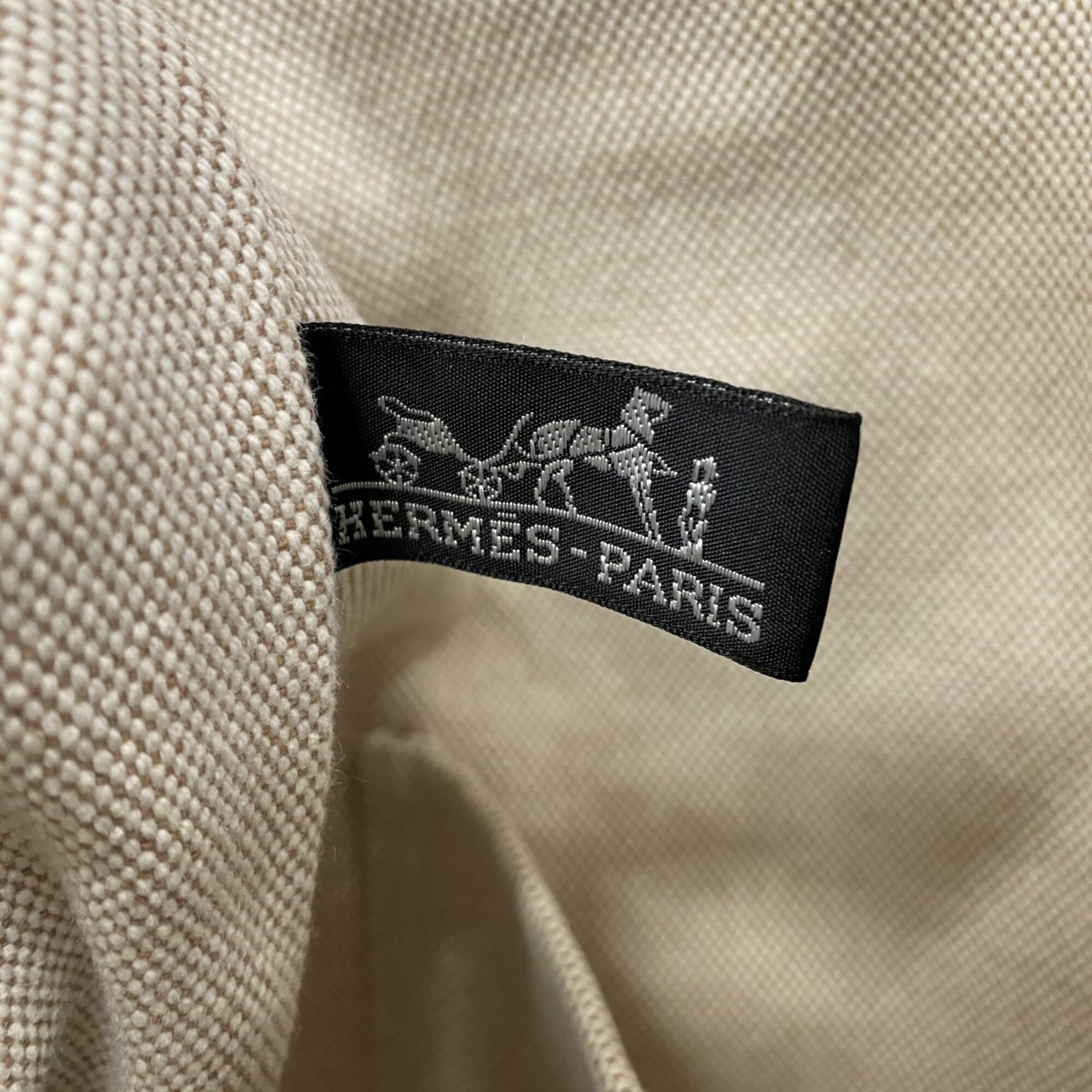 Hermes Beige Canvas Tote Bag (Pre-Owned)