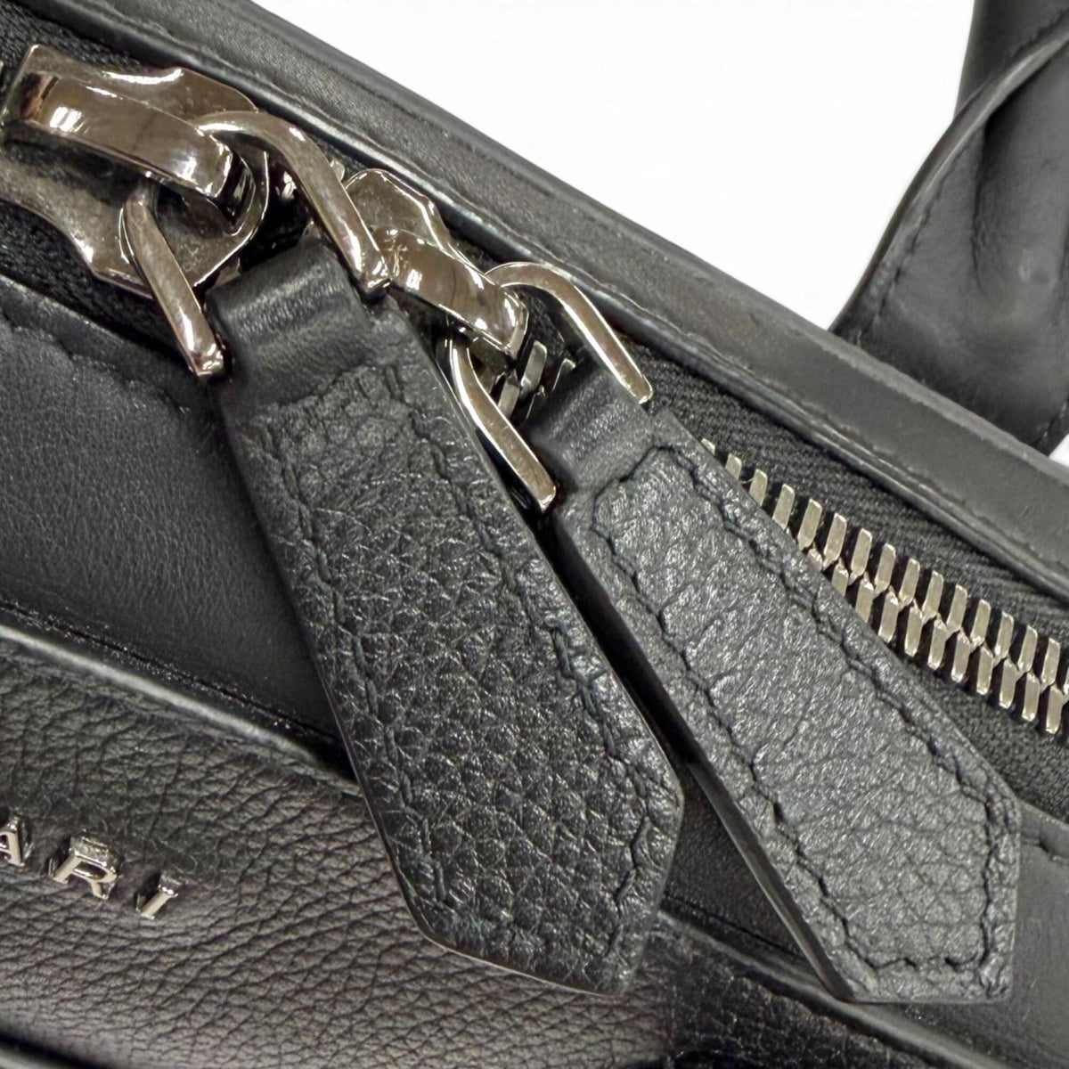 Bvlgari Black Leather Nylon Briefcase (Pre-Owned)