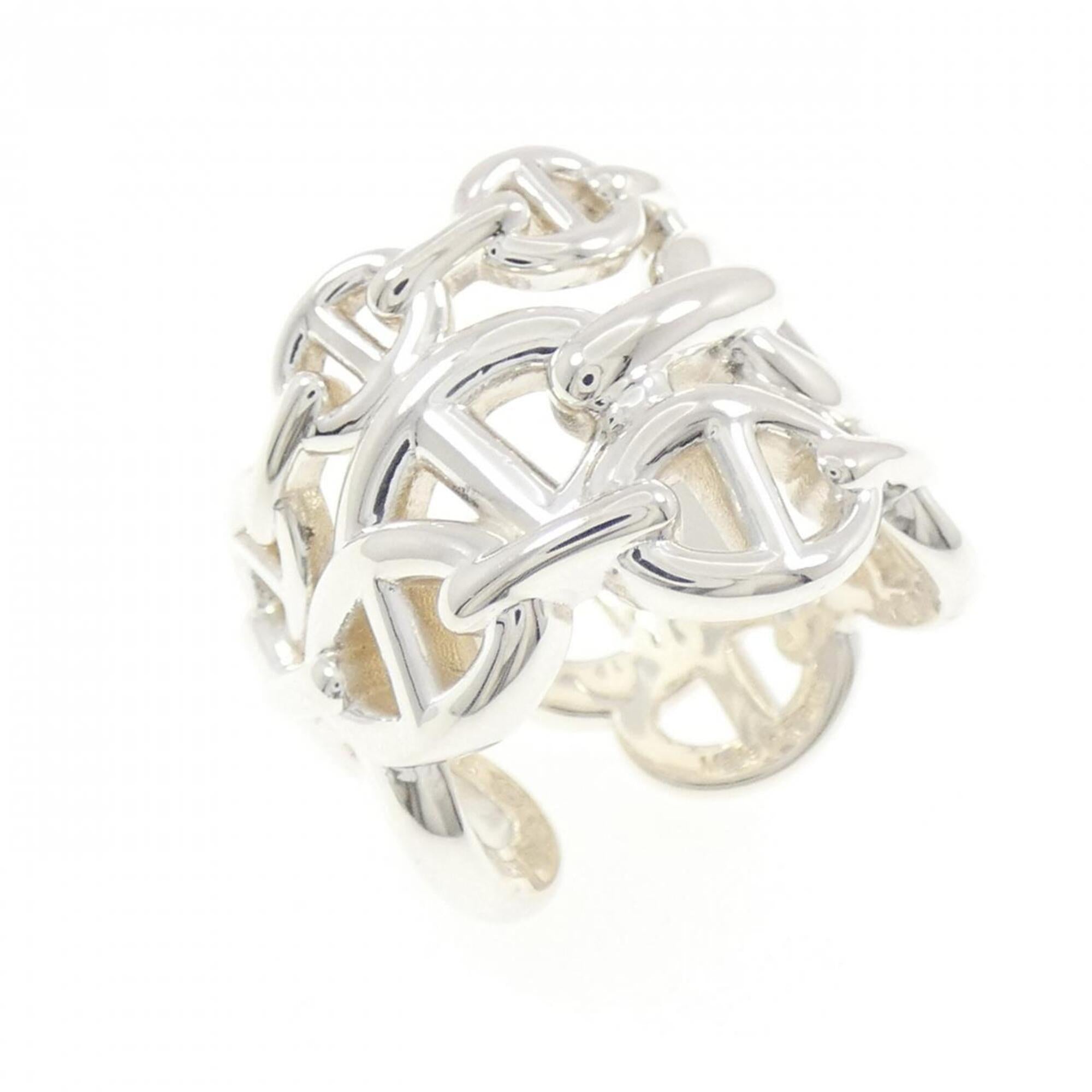 Hermes Silver 925 Band Ring (Pre-Owned)
