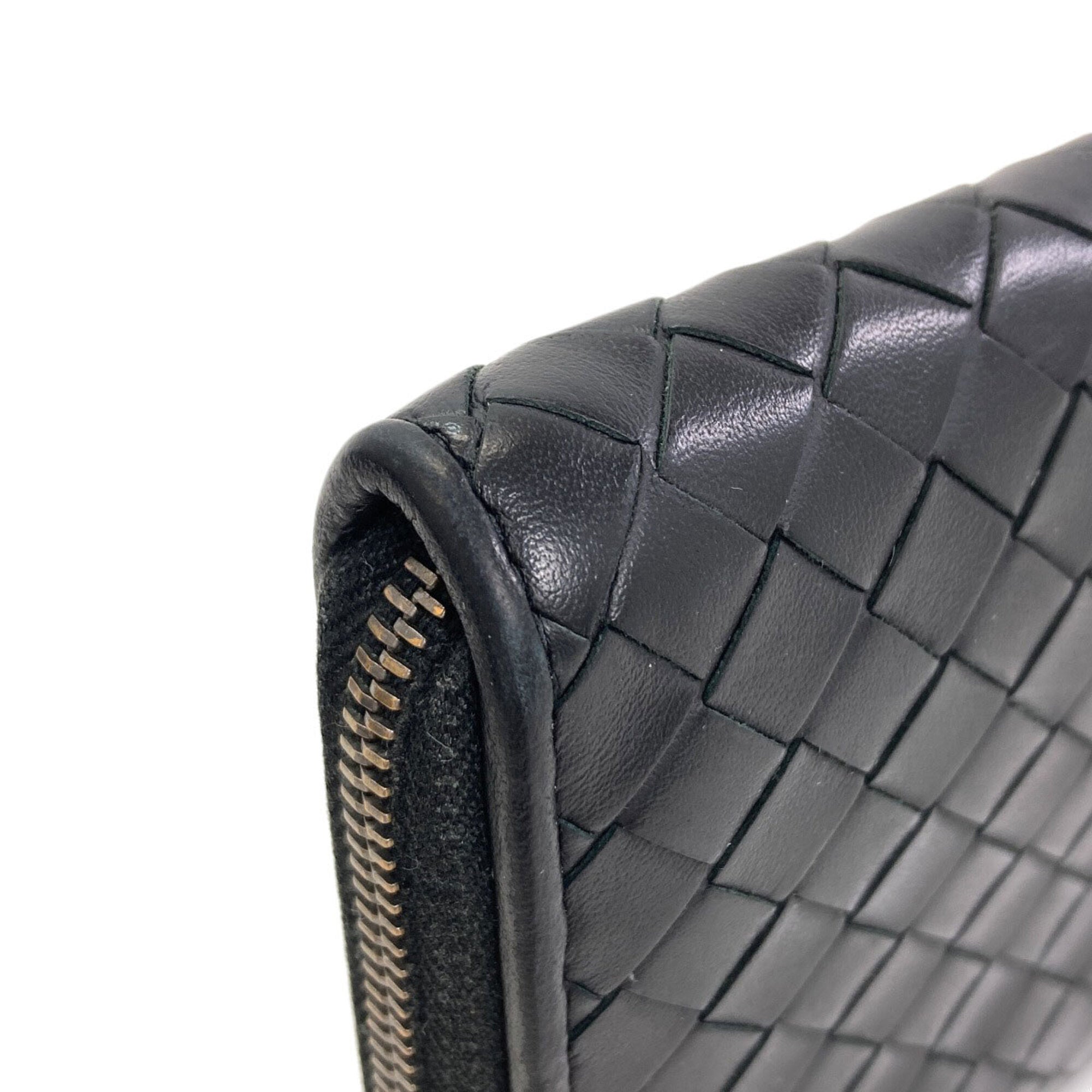 Bottega Veneta Black Leather Long Wallet (Bi-Fold) (Pre-Owned)
