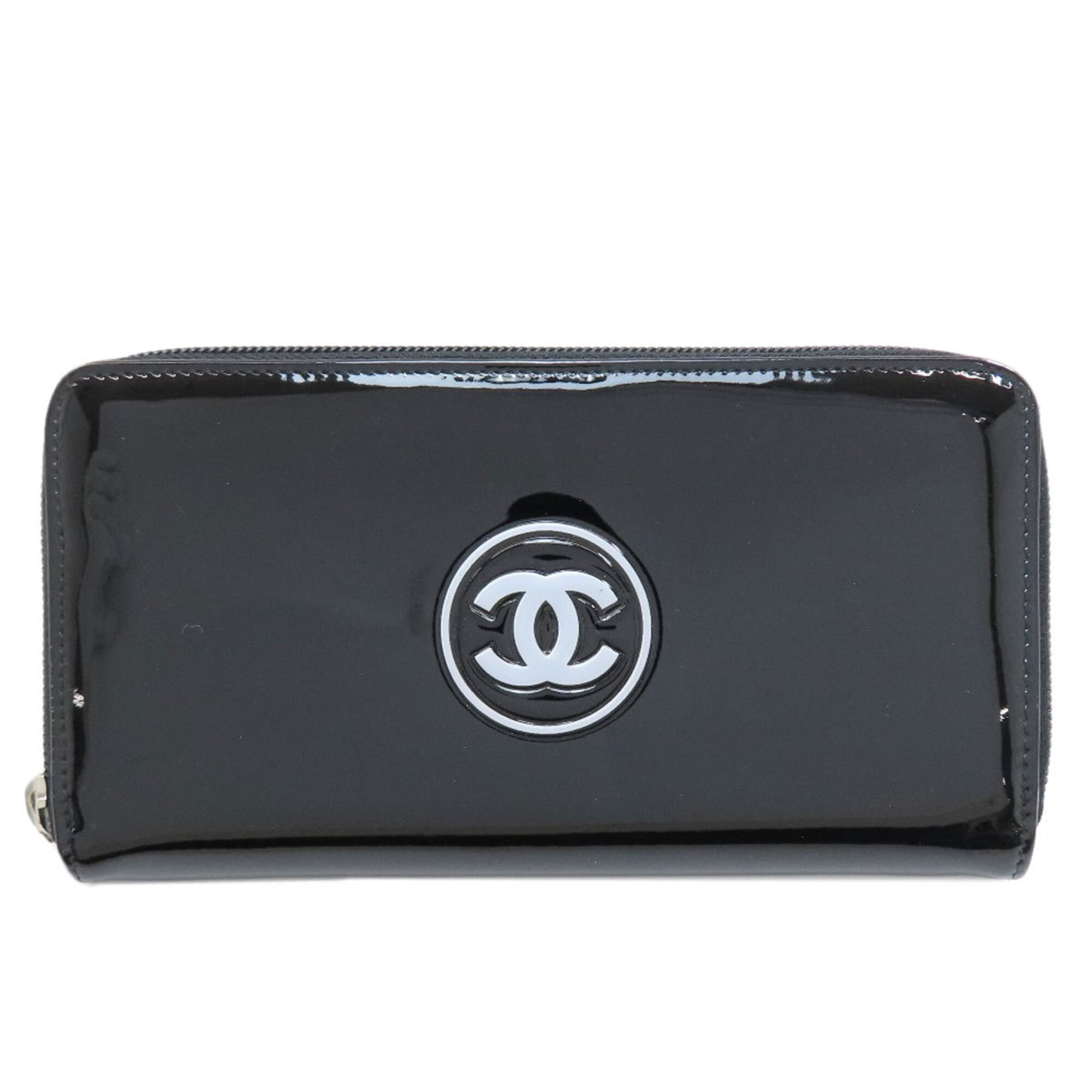 Chanel Black Leather Long Wallet (Bi-Fold) (Pre-Owned)