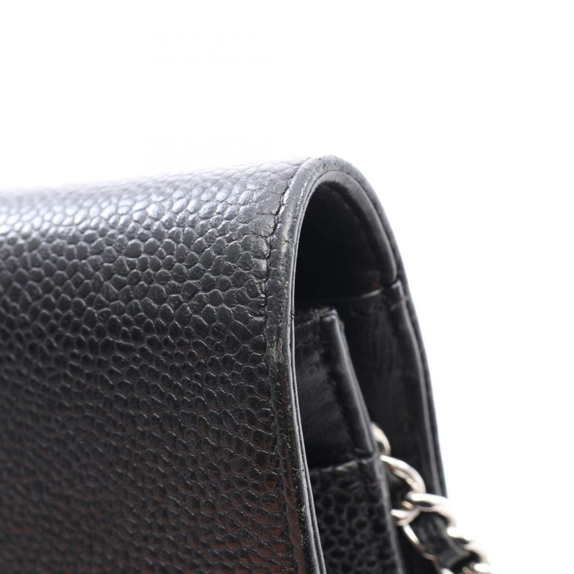 Chanel Black Grained Calfskin Handbag Shoulder Bag (Pre-Owned)
