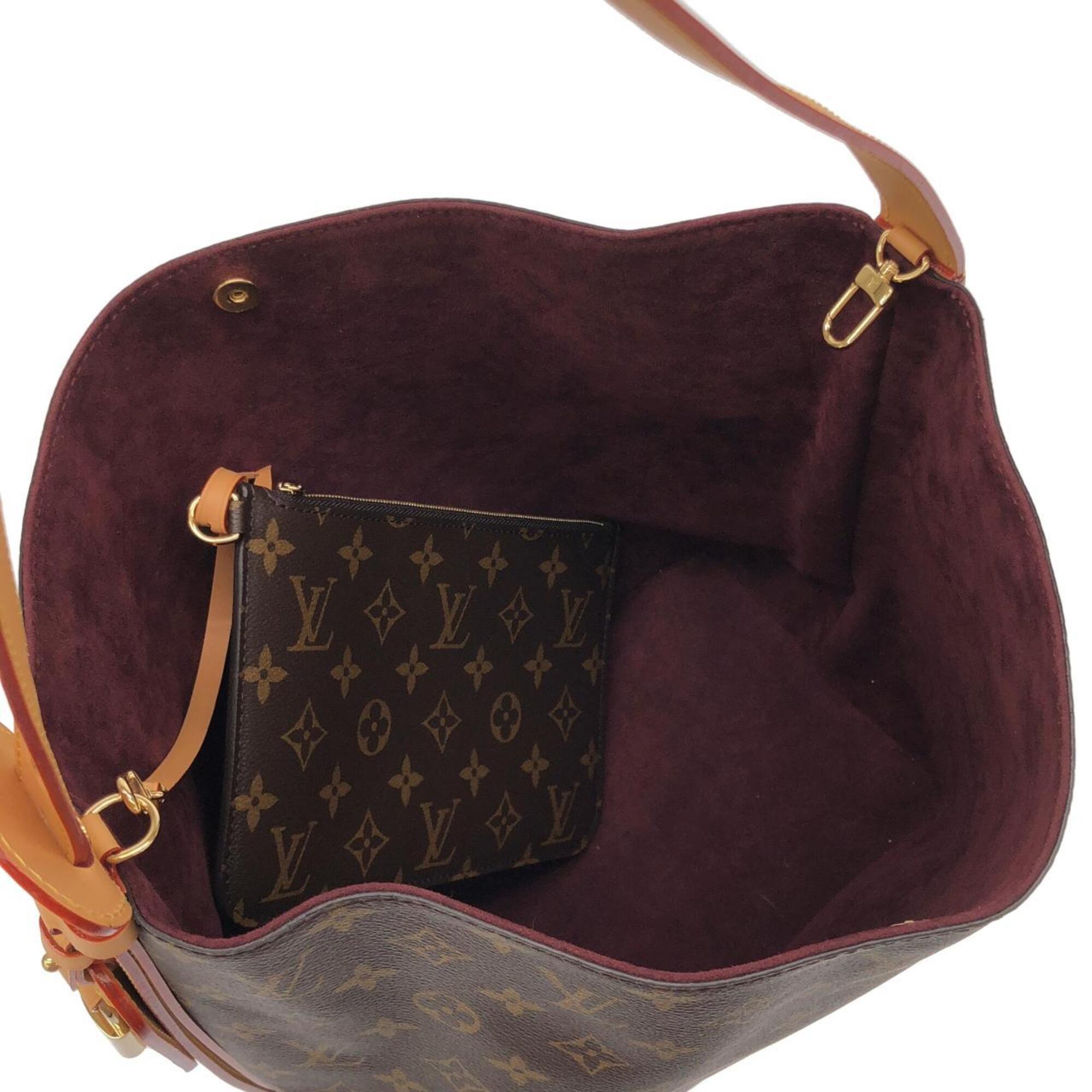 Louis Vuitton Monogram Marron Coated Canvas Pouch Shoulder Bag (Pre-Owned)