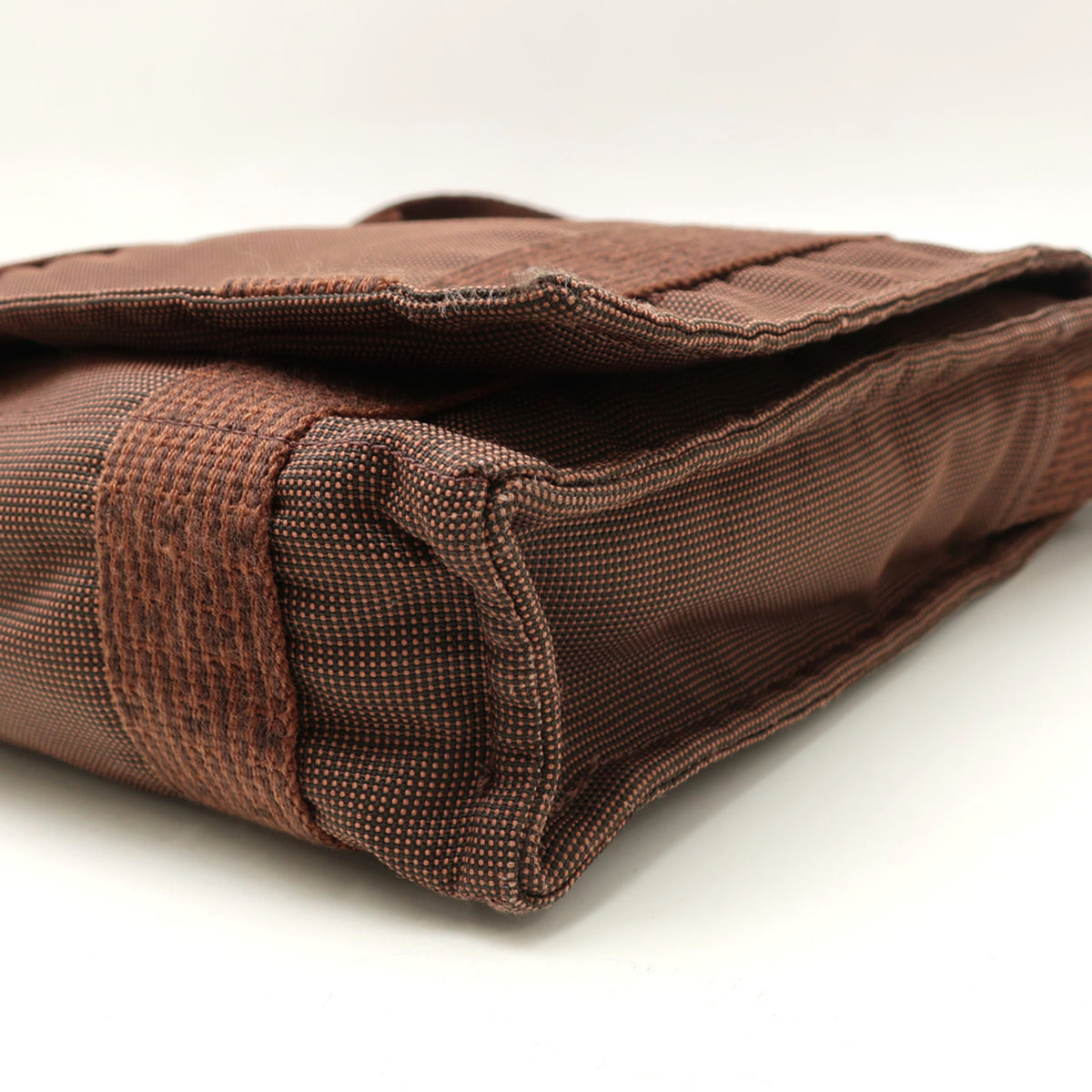 Hermes Her Line Brown Nylon Canvas Shoulder Bag (Pre-Owned)