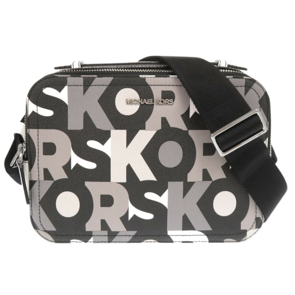 Michael Kors Black Gray White Pvc Shoulder Bag (Pre-Owned)