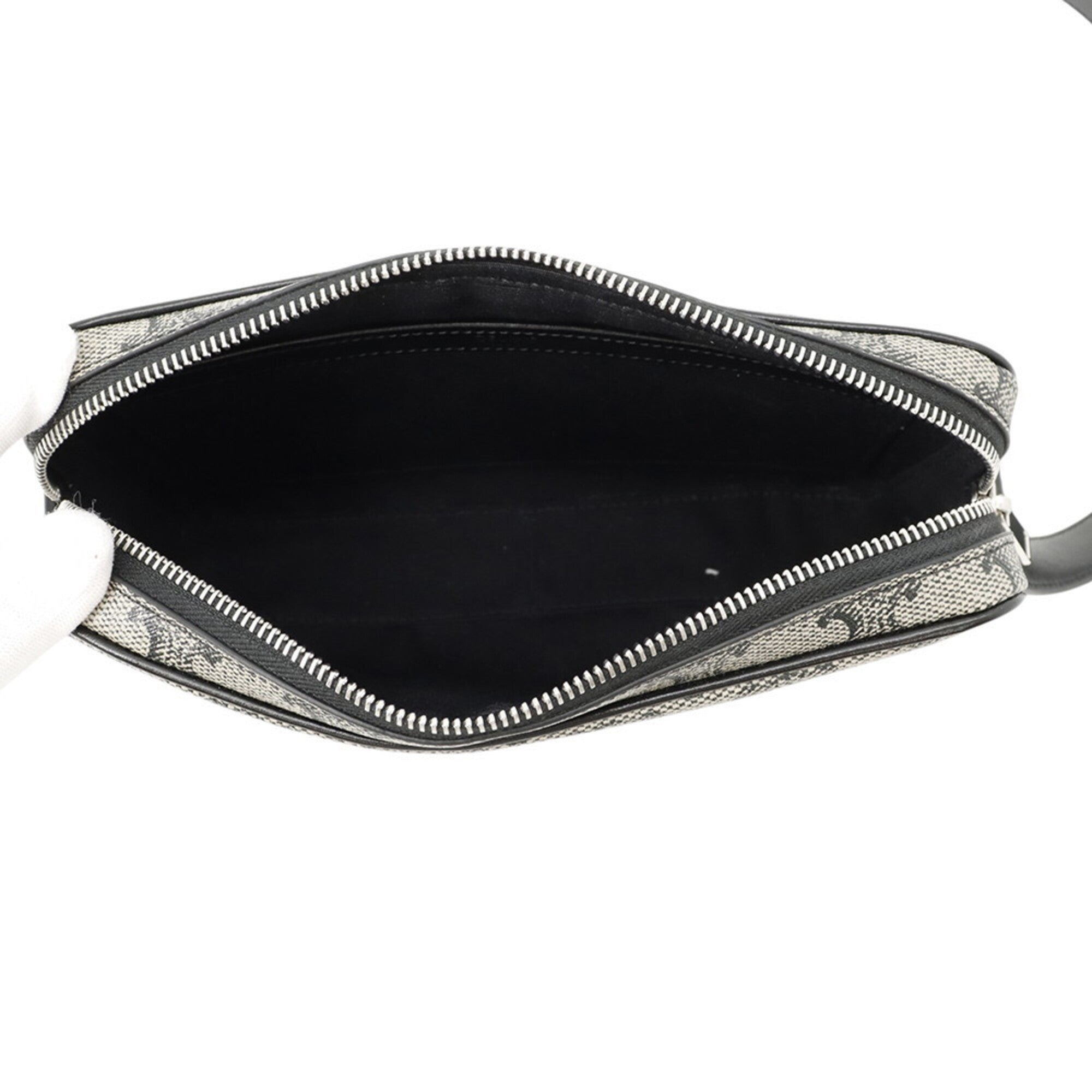 Celine Black Gray Pvc Leather Messenger Bag Shoulder Bag (Pre-Owned)