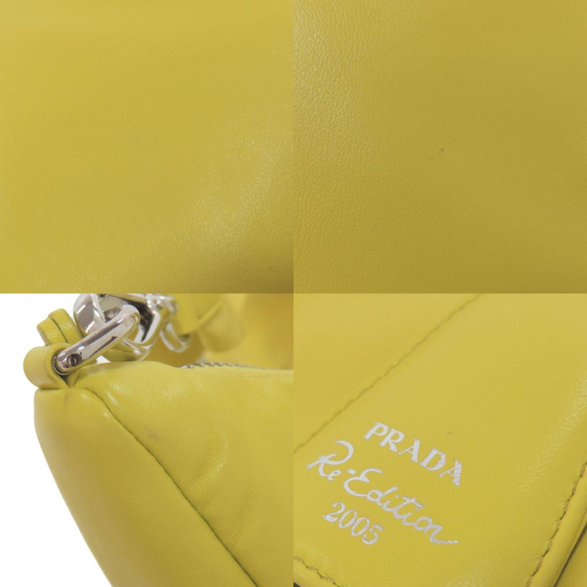 Prada Yellow Leather Shoulder Bag (Pre-Owned)