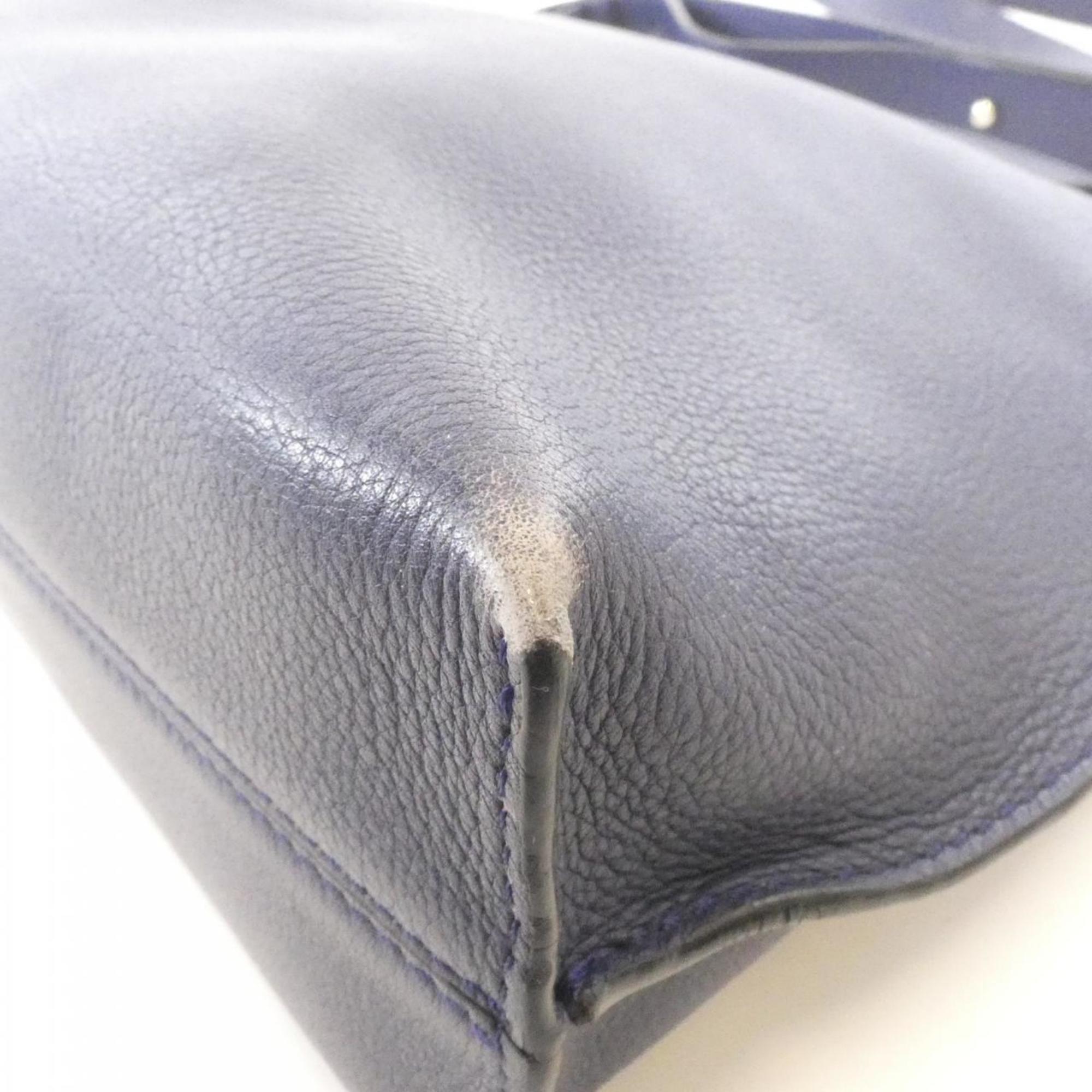 Loewe Navy Leather Shoulder Bag (Pre-Owned)