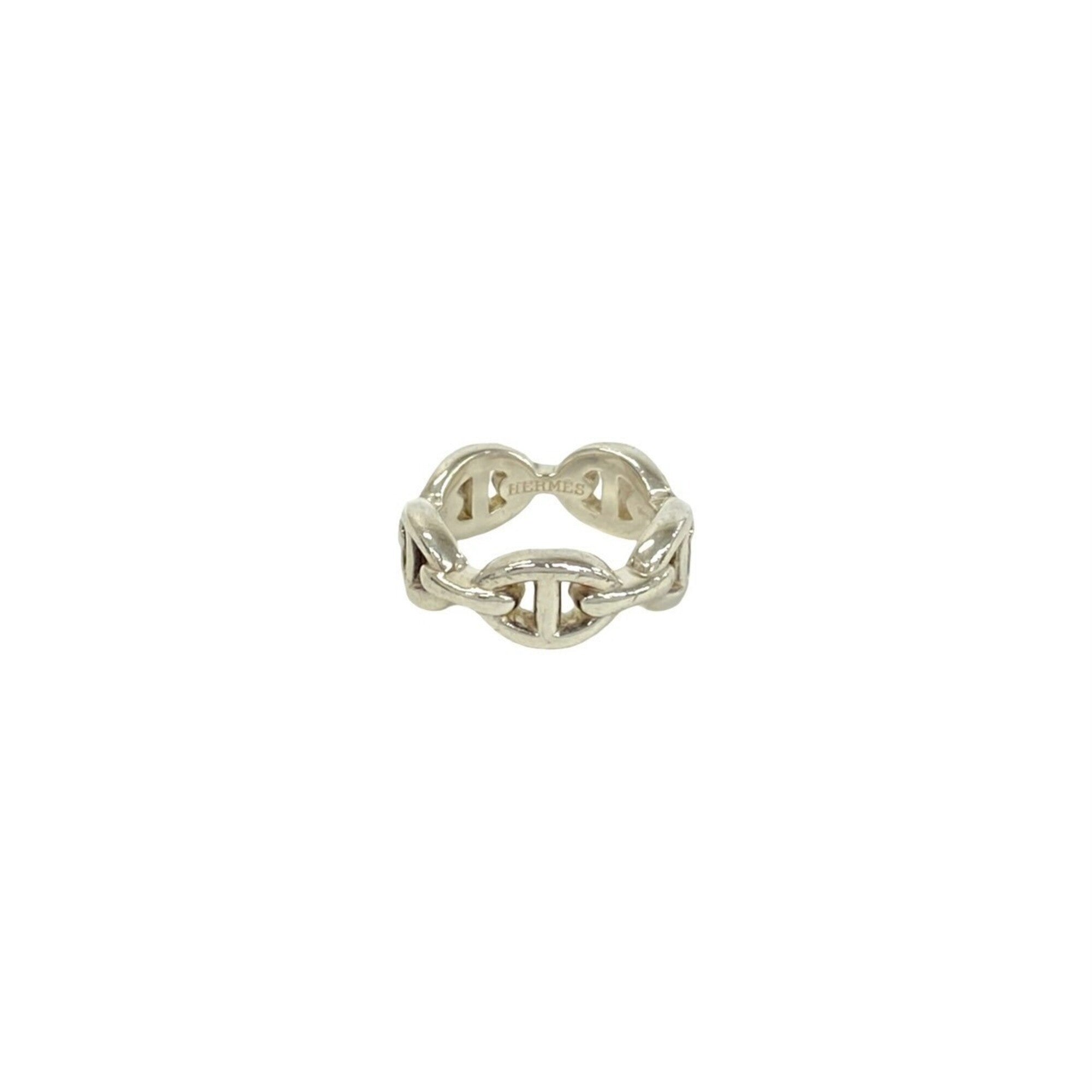 Hermes Silver Silver 925 Band Ring (Pre-Owned)