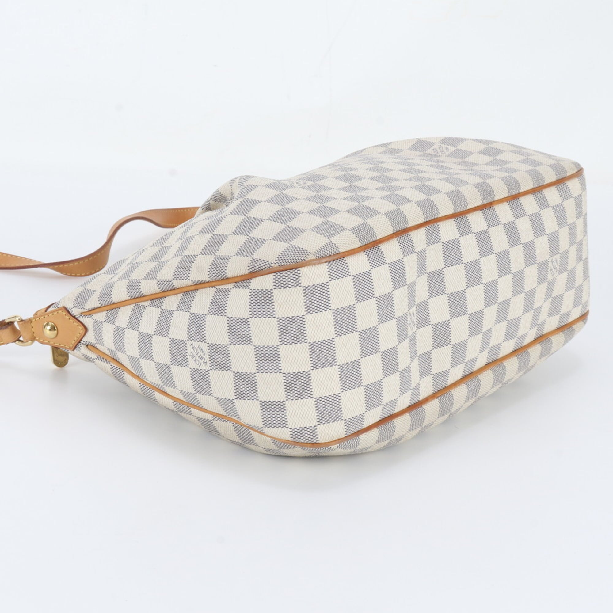 Louis Vuitton Beige Brown Leather Coated Canvas Shoulder Bag Tote Bag (Pre-Owned)