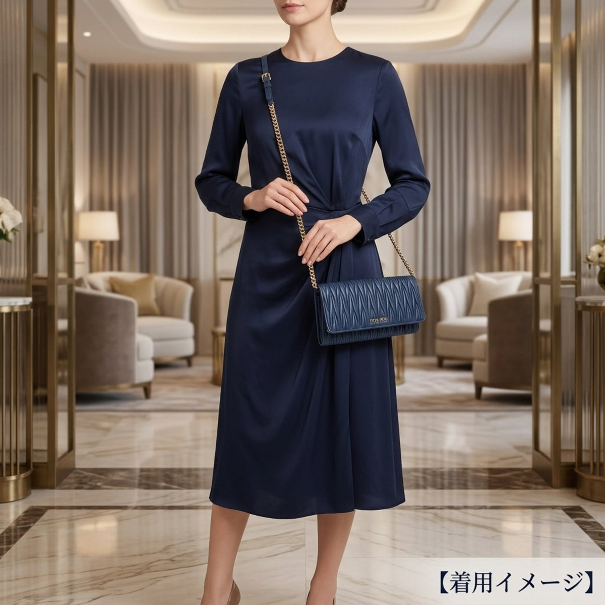 Miu Miu Navy Leather Shoulder Bag (Pre-Owned)