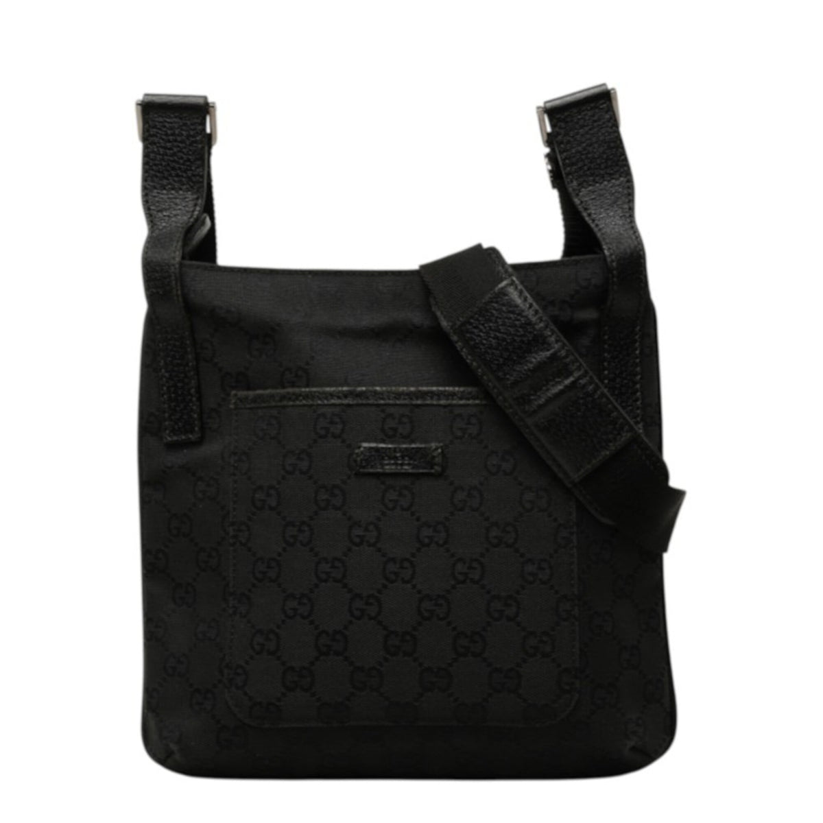 Gucci Black Canvas Leather Shoulder Bag (Pre-Owned)