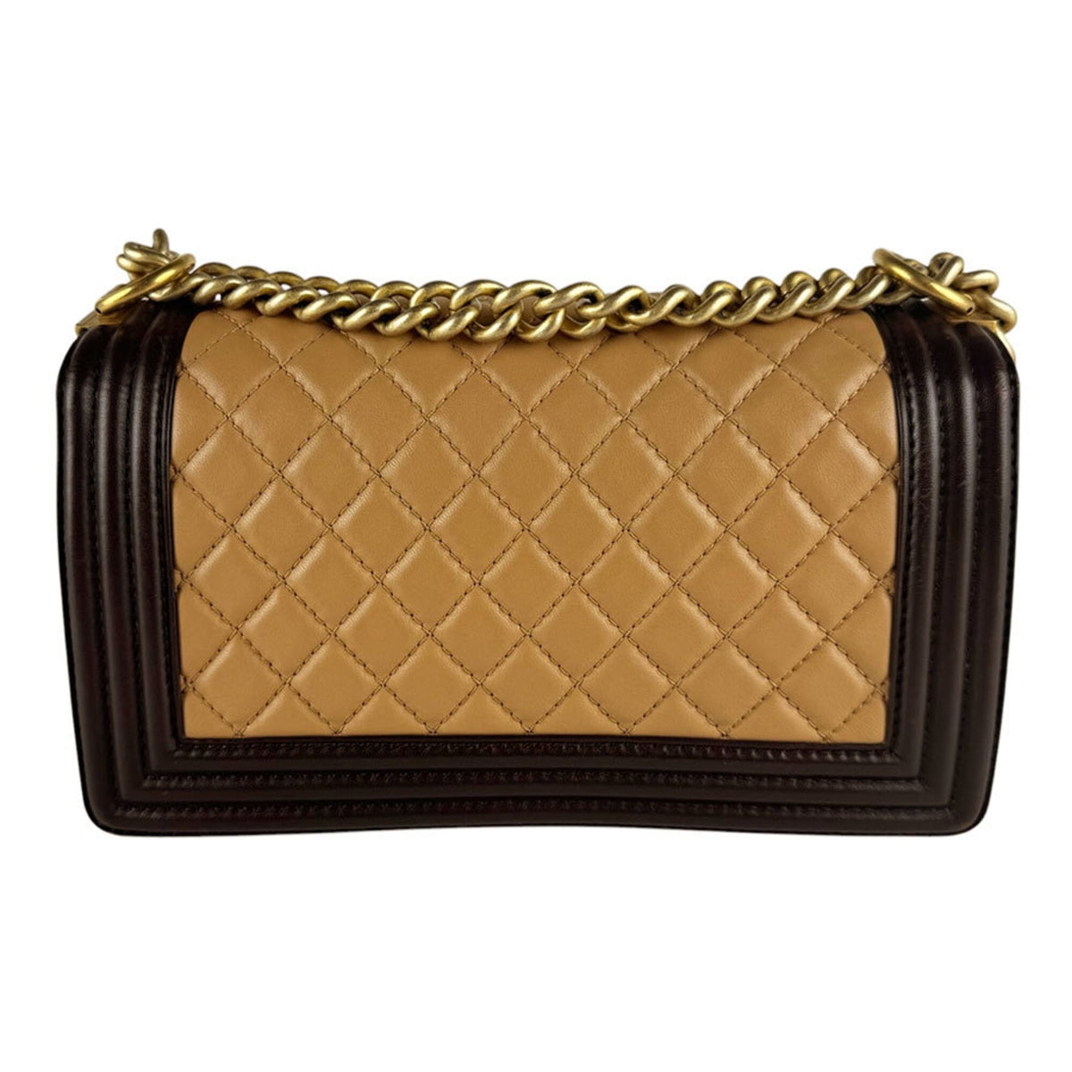 Chanel Beige Brown Leather Shoulder Bag (Pre-Owned)