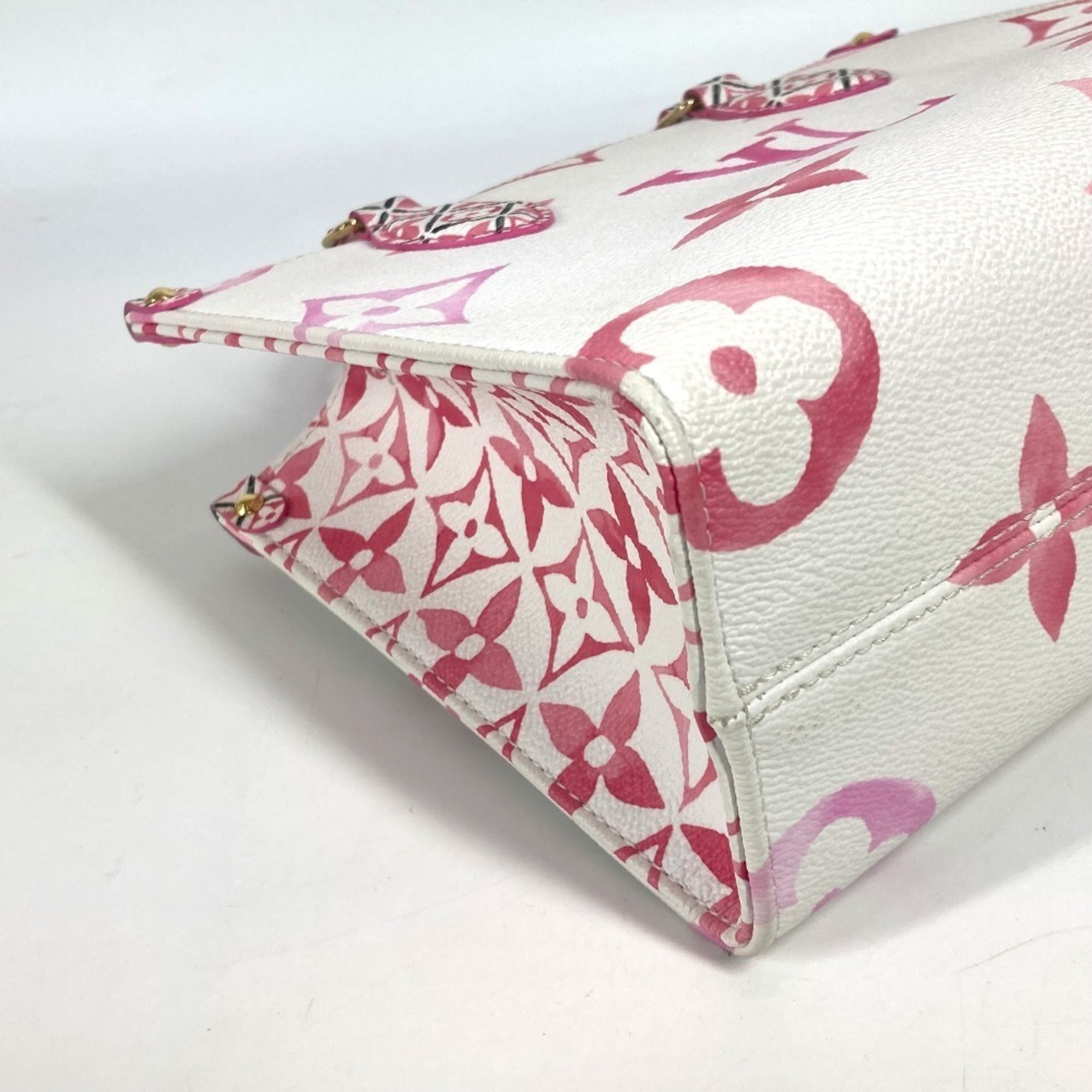 Louis Vuitton Pink White Monogram Handbag Shoulder Bag Tote Bag (Pre-Owned)