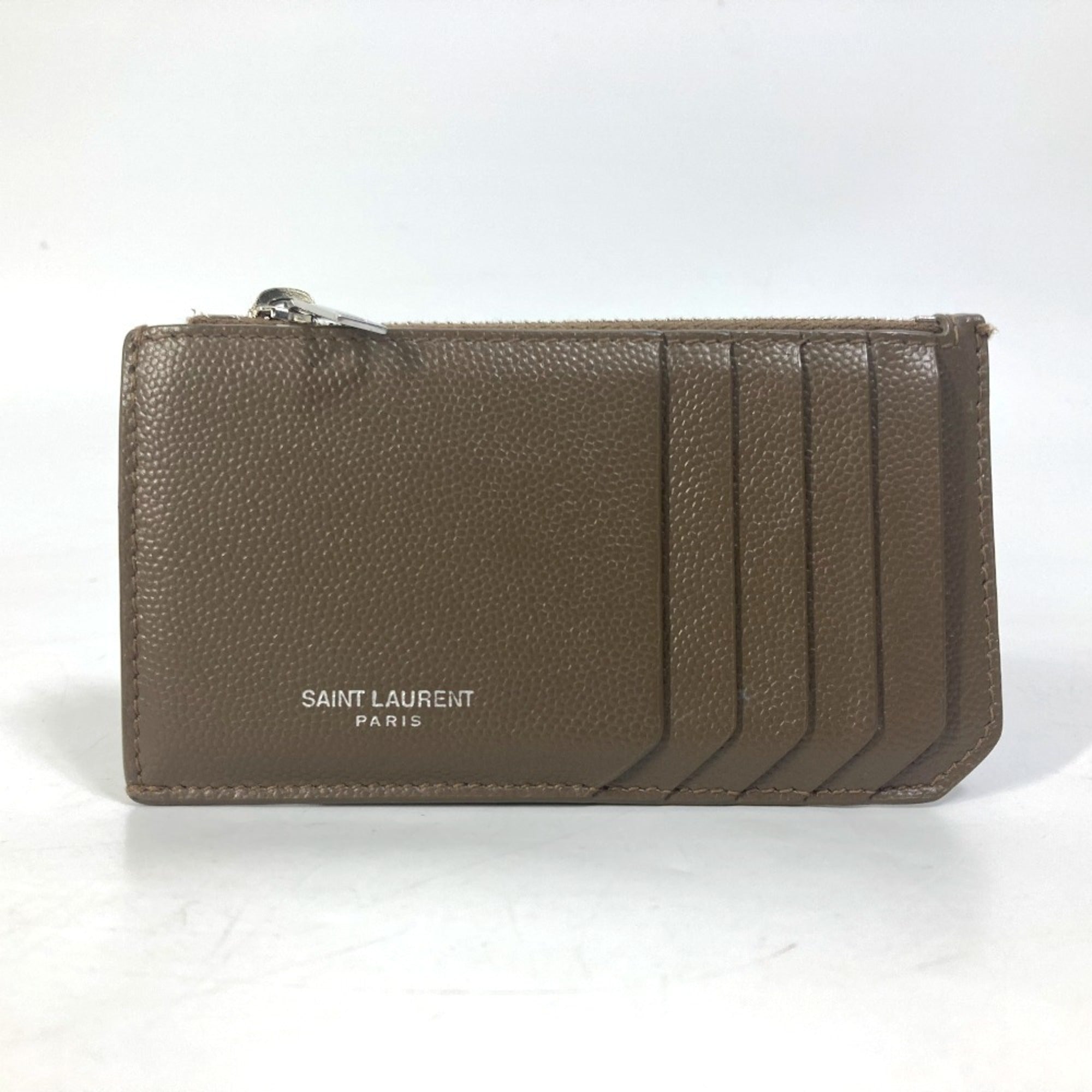 Yves Saint Laurent Brown Leather Coin Purse/Coin Case (Pre-Owned)