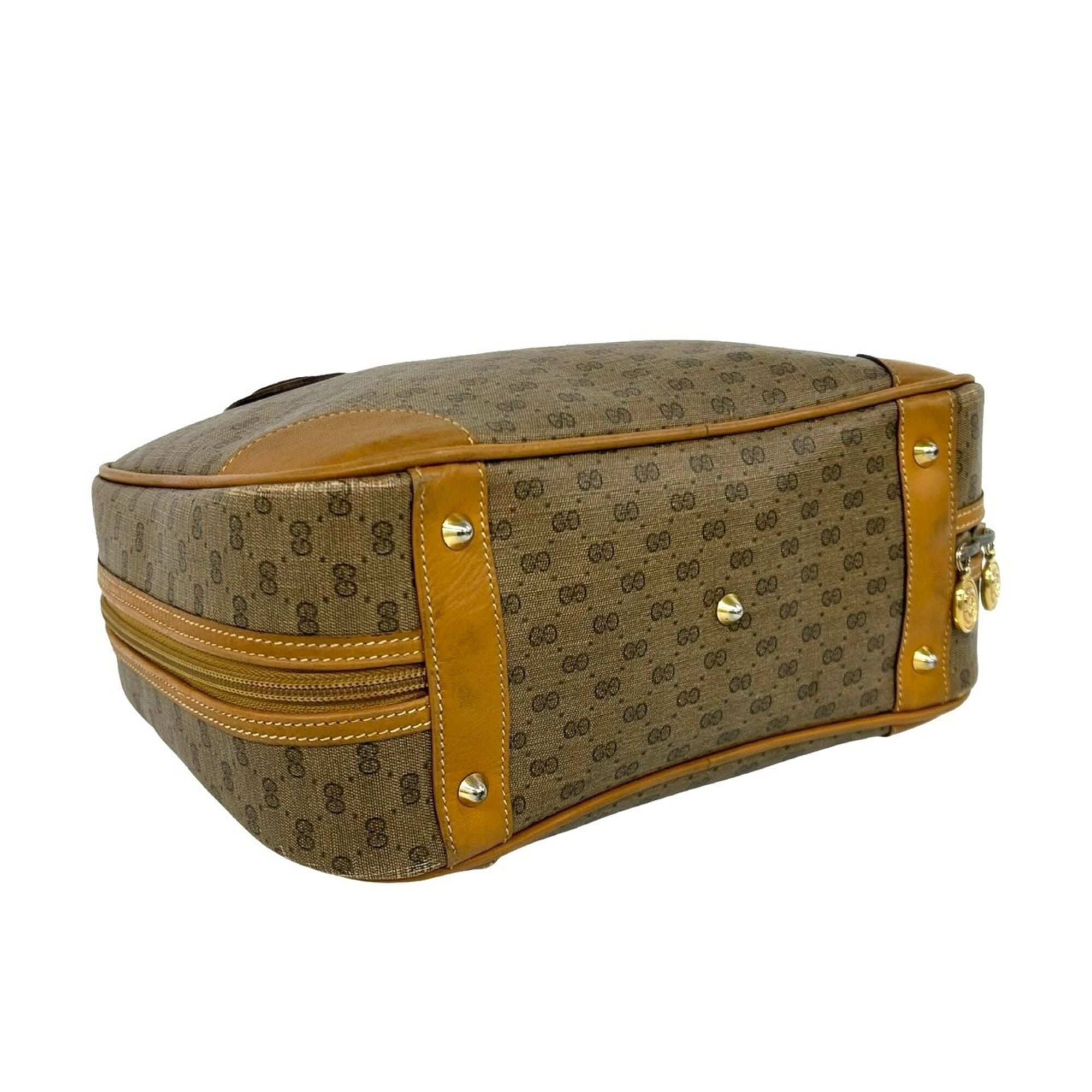 Gucci Brown Leather Pvc Boston Bag Handbag (Pre-Owned)