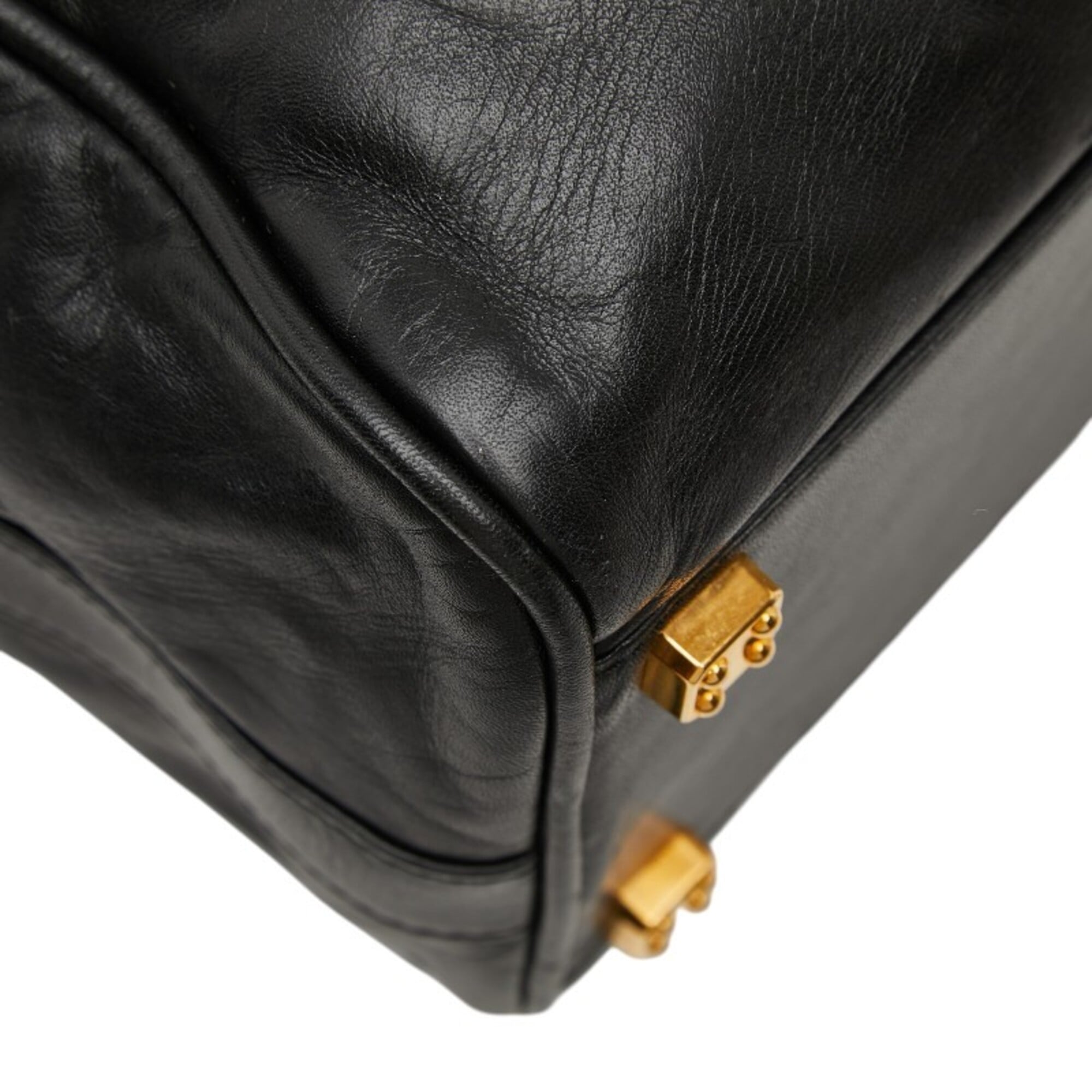 Loewe Black Leather Boston Bag Shoulder Bag (Pre-Owned)