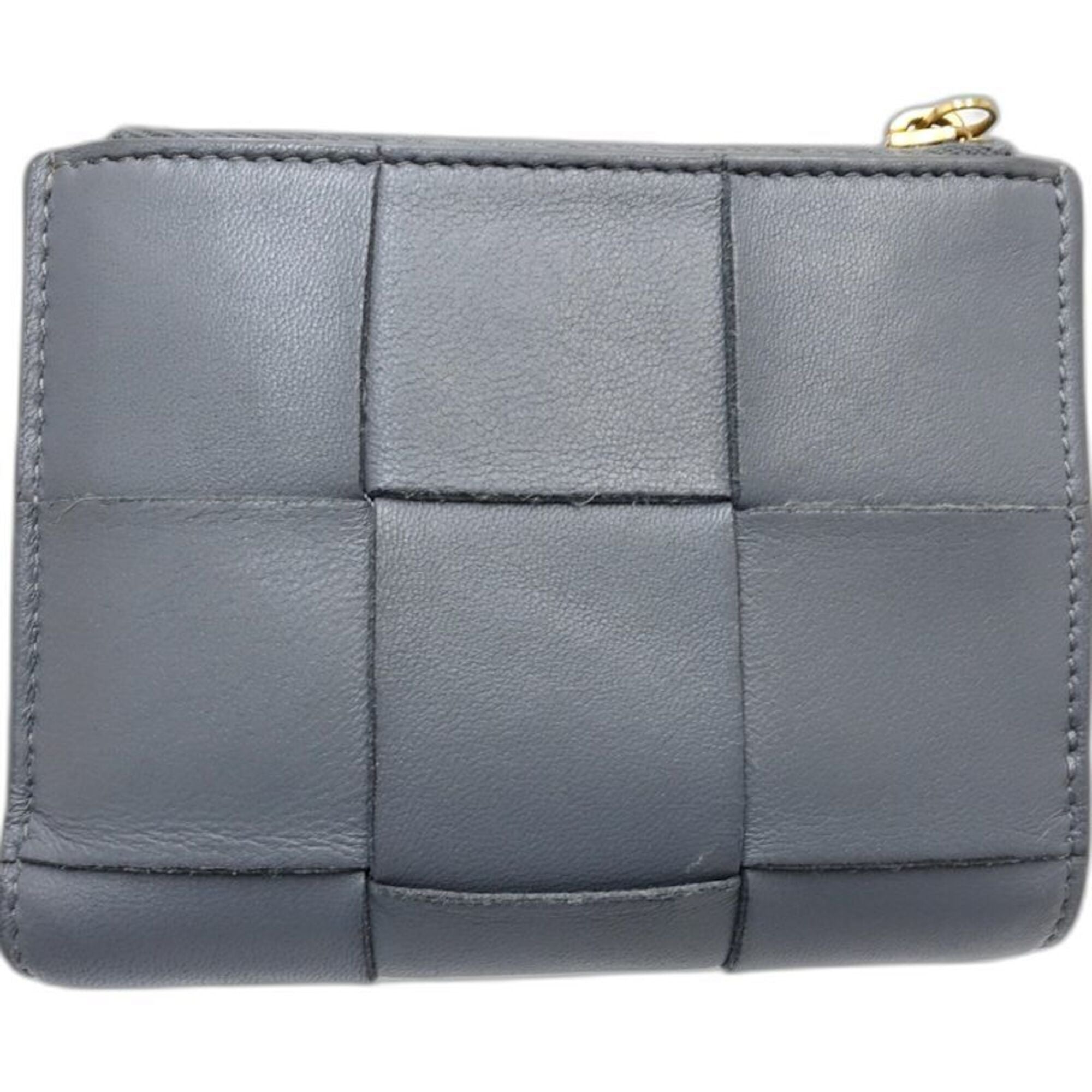 Bottega Veneta Gray Leather Wallet (Bi-Fold) (Pre-Owned)