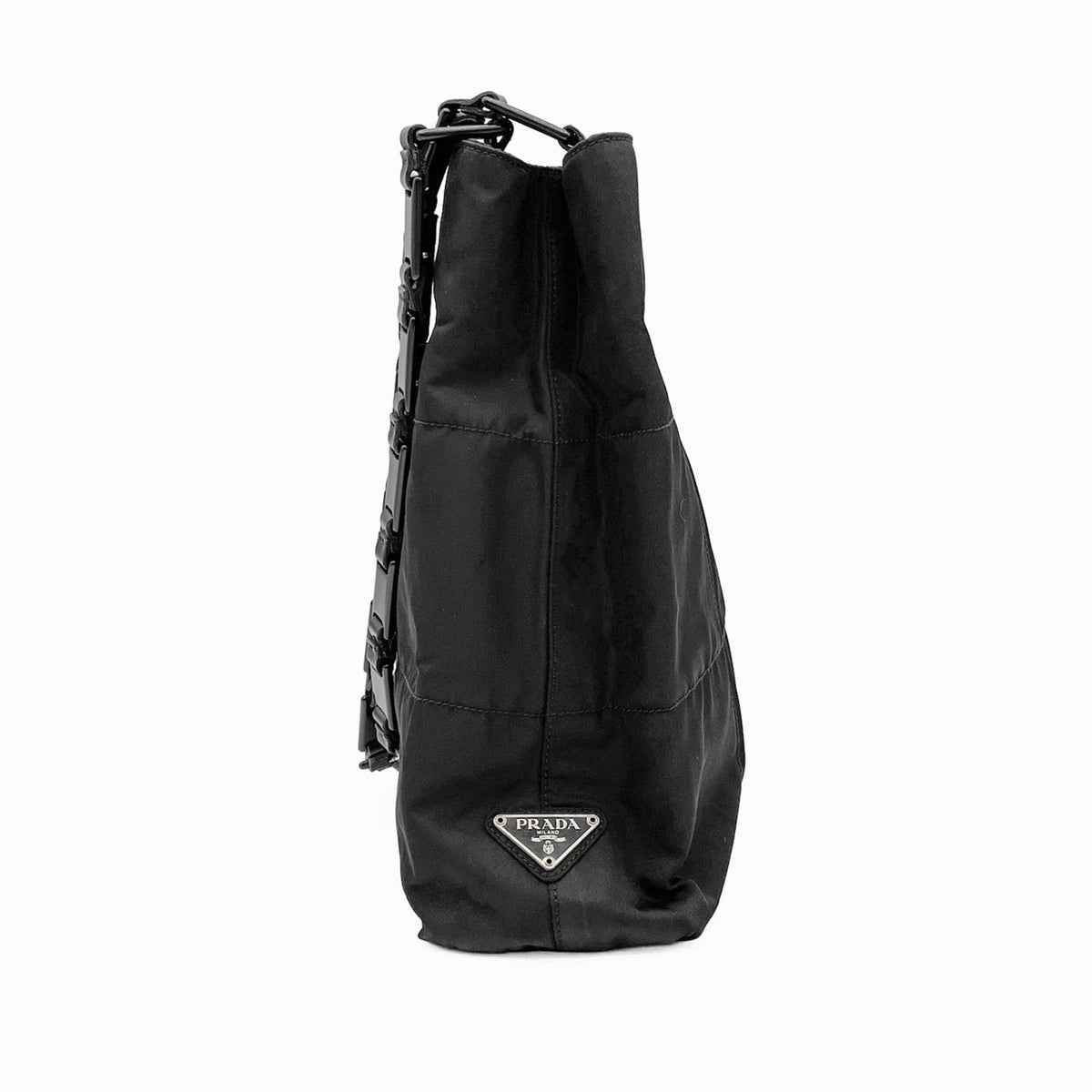 Prada Black Nylon Plastic Handbag Shoulder Bag (Pre-Owned)