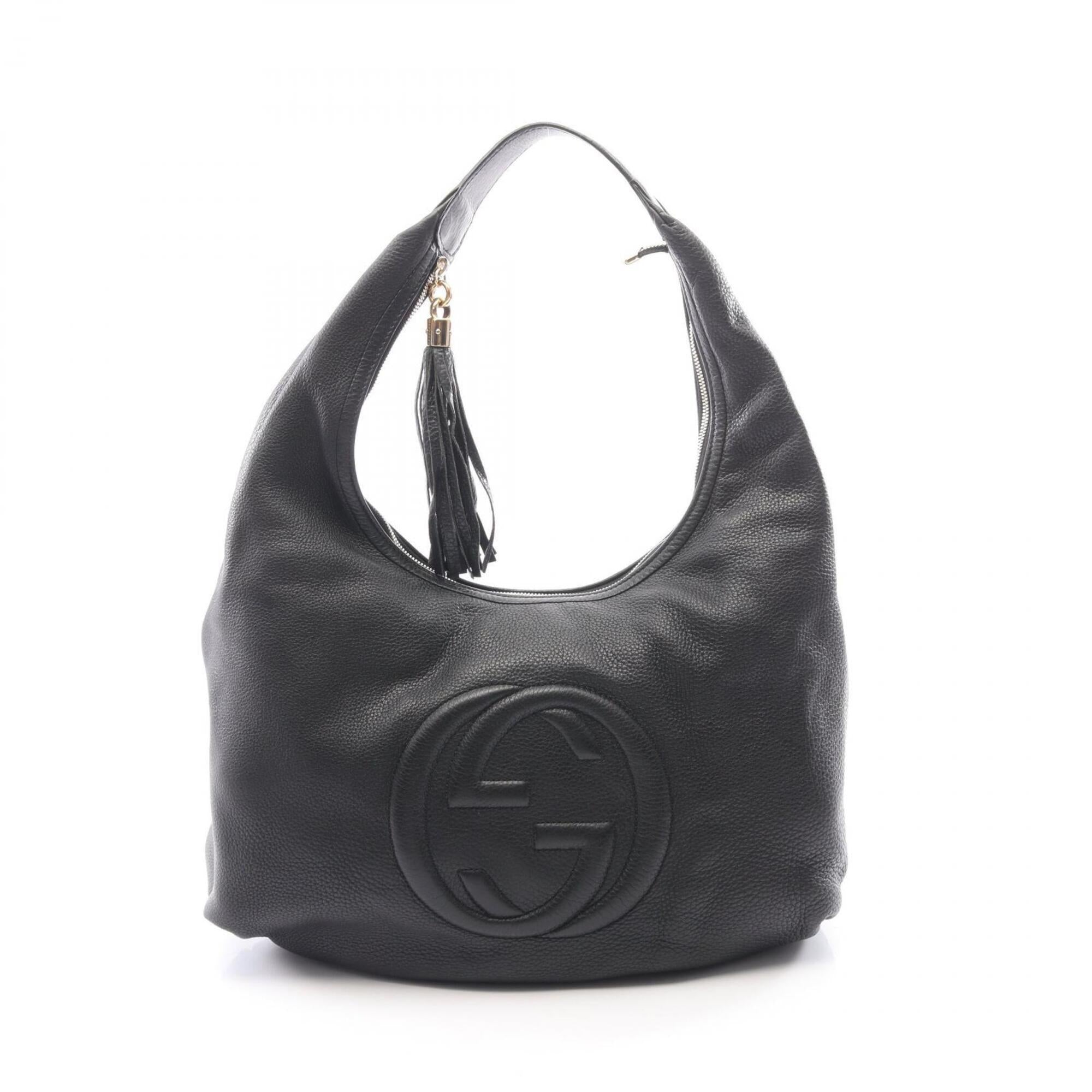 Gucci Black Leather Handbag Shoulder Bag (Pre-Owned)