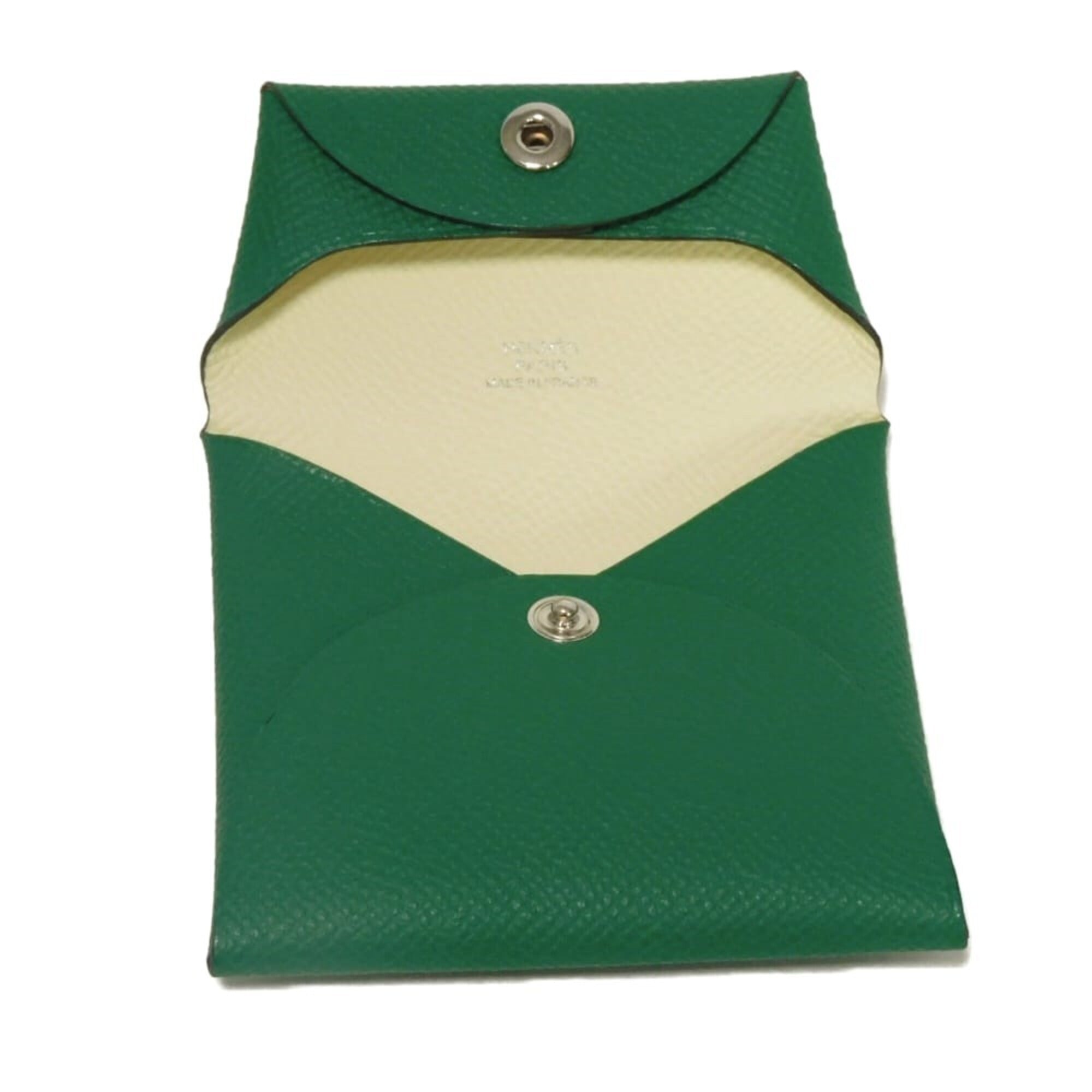 Hermes Bicolor Green Epsom Leather Coin Purse/Coin Case (Pre-Owned)