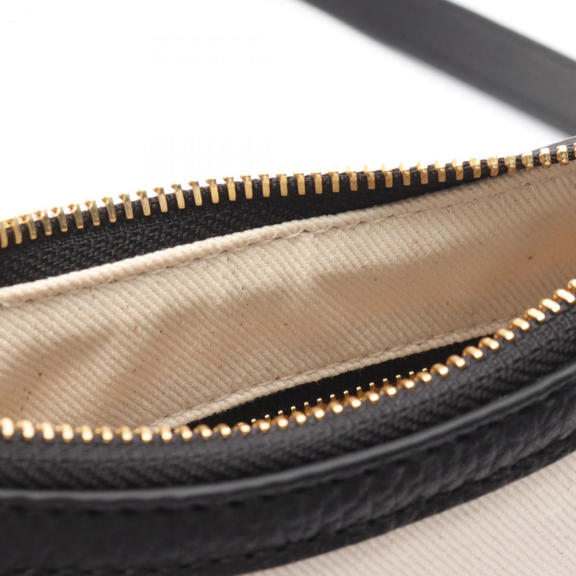 Bally Black Ivory Canvas Leather Shoulder Bag (Pre-Owned)