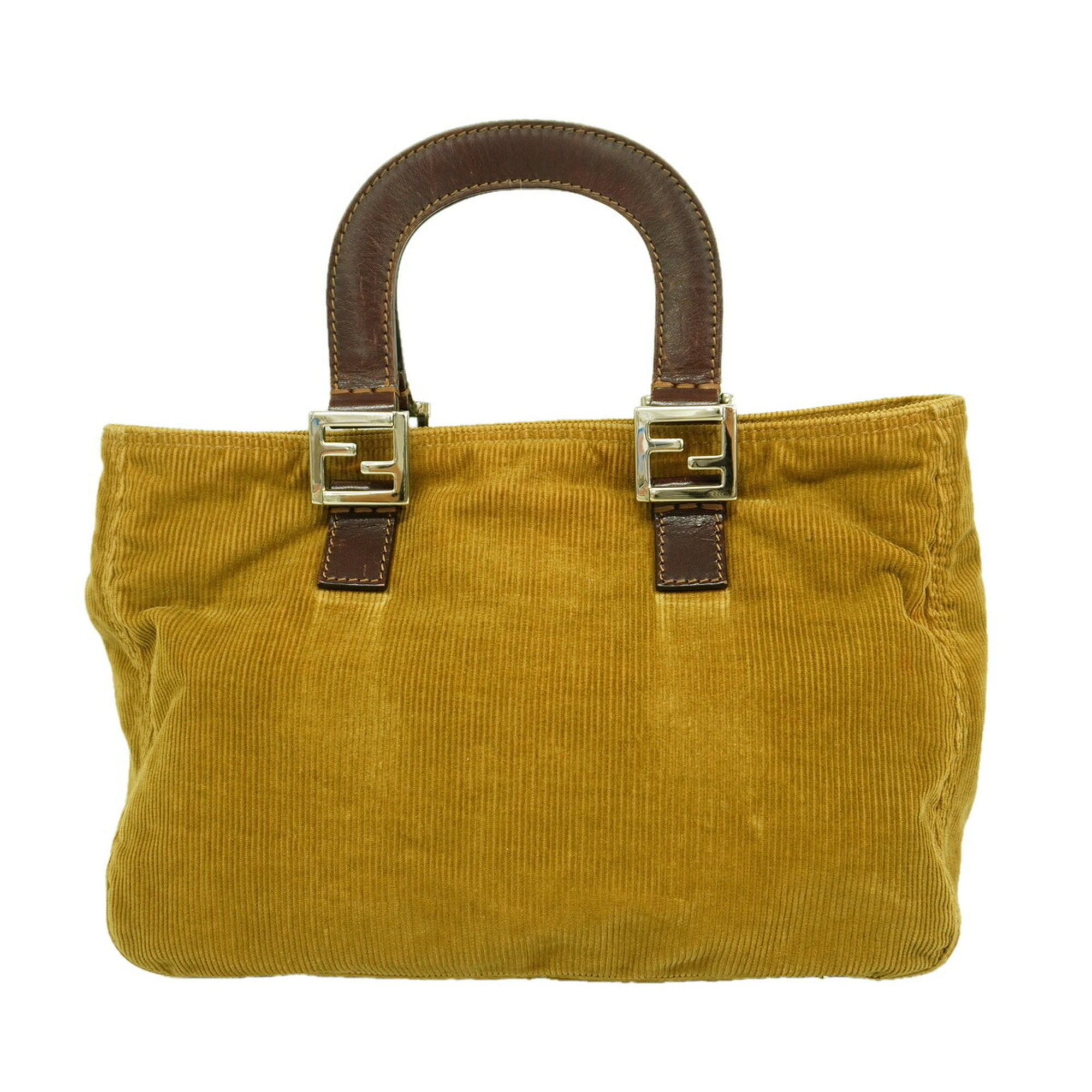 Fendi Ochre Cord Handbag (Pre-Owned)