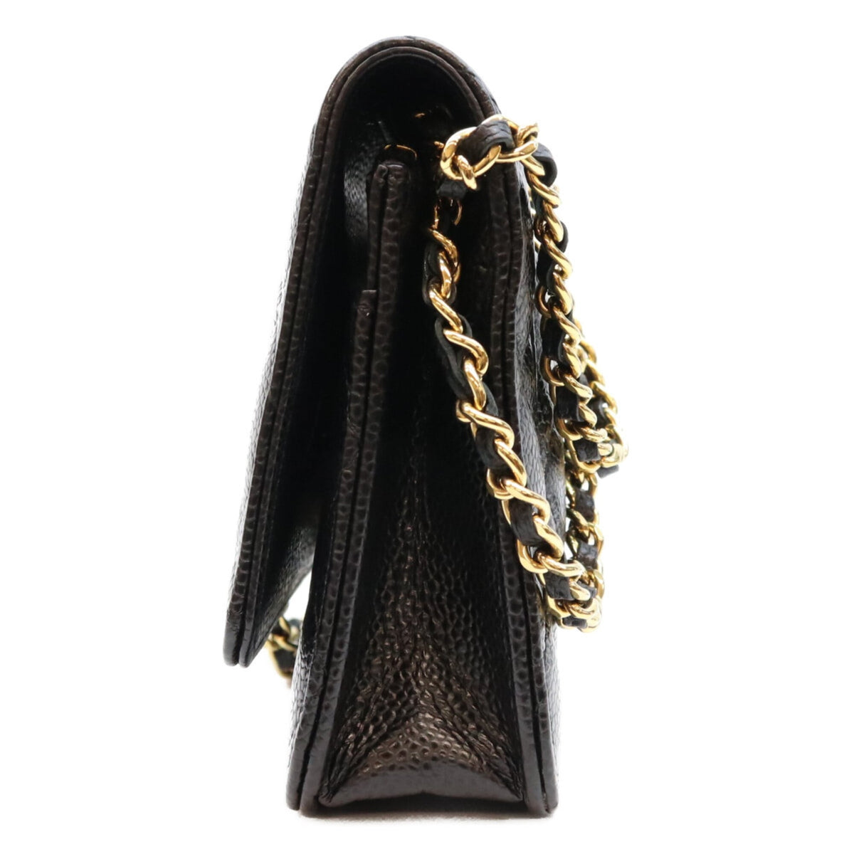 Chanel Black Grained Calfskin Shoulder Bag (Pre-Owned)