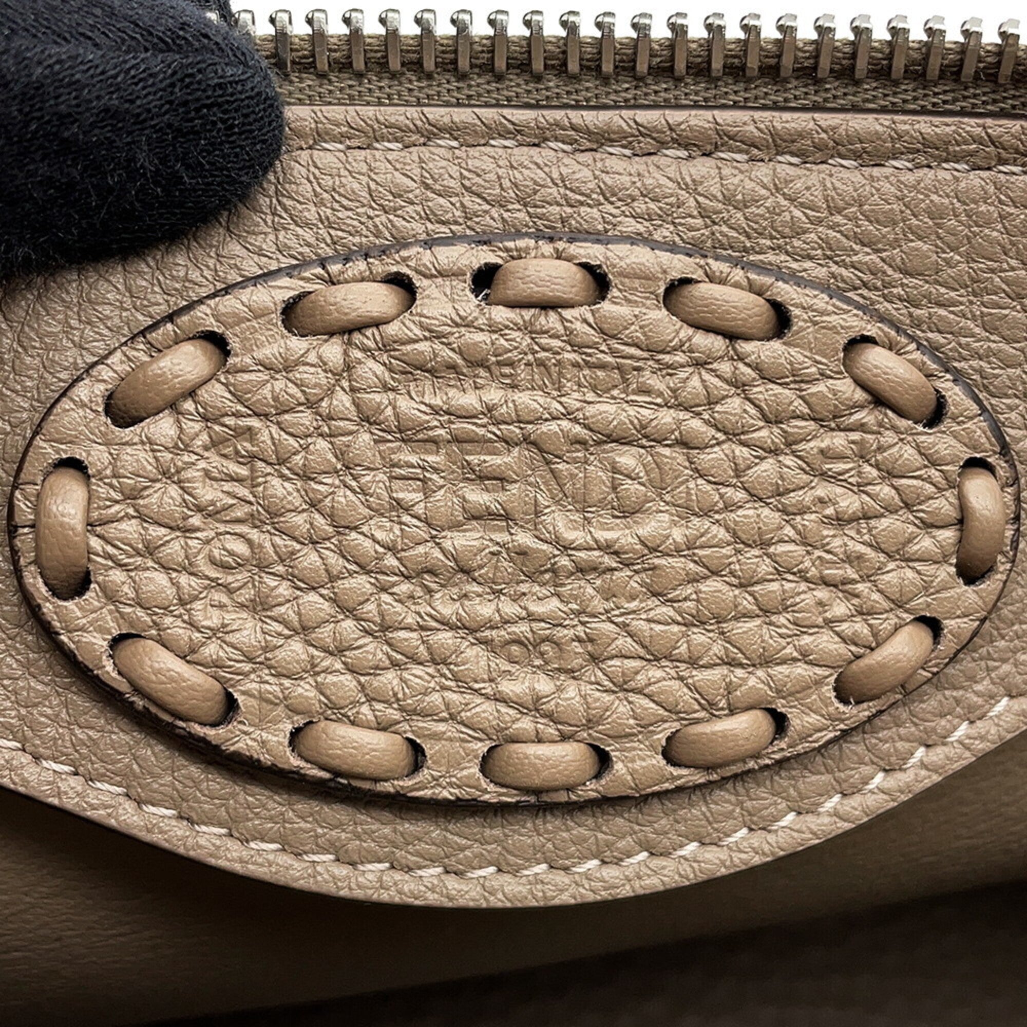 Fendi By The Way Grayish Leather Handbag (Pre-Owned)