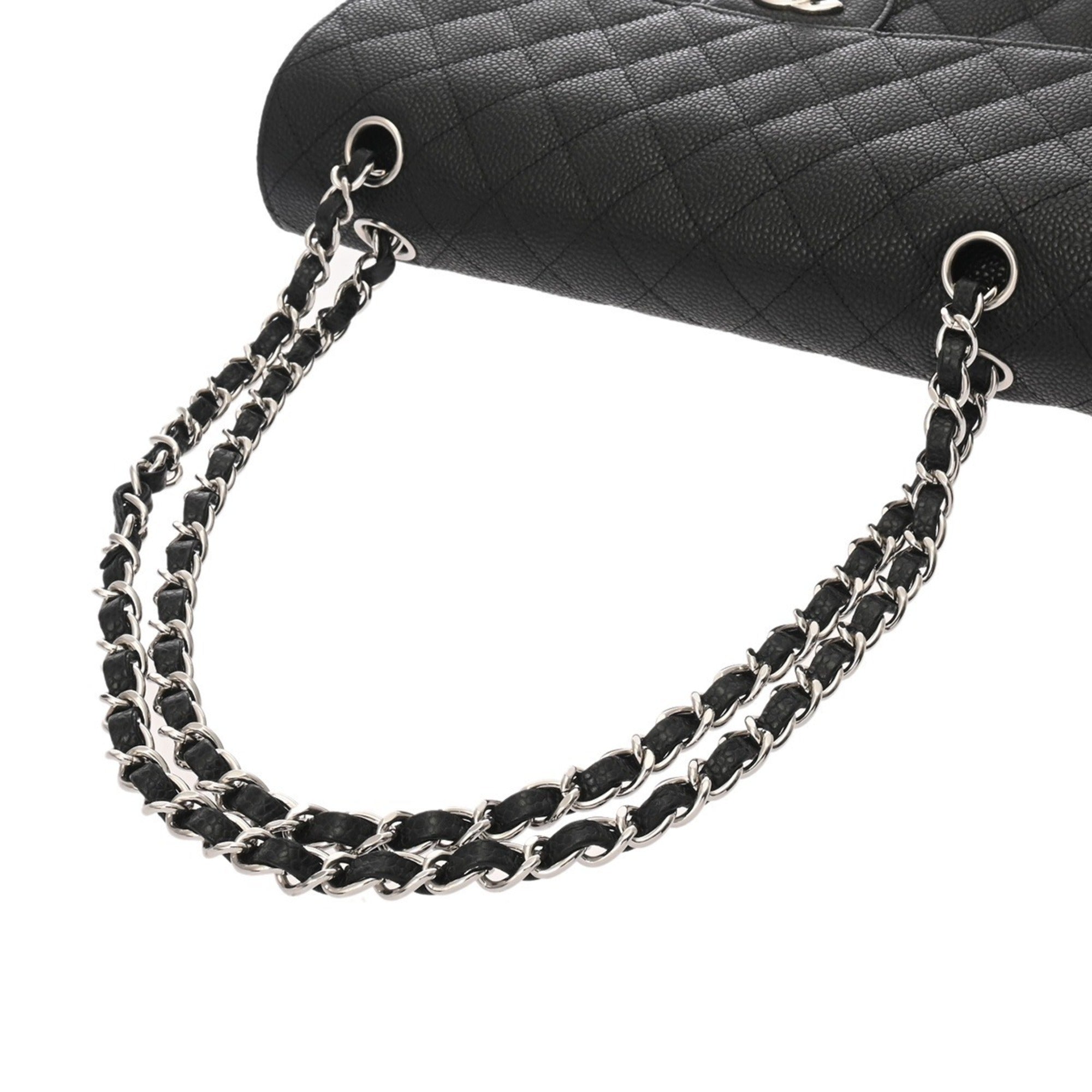 Chanel Black Grained Calfskin Shoulder Bag (Pre-Owned)